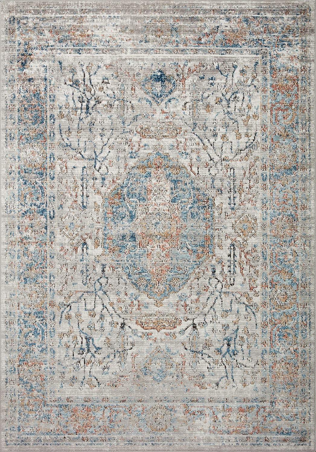 Loloi II Bianca Collection BIA-02 Stone / Multi, Traditional Area Rug 3'-4" x 5'-7"