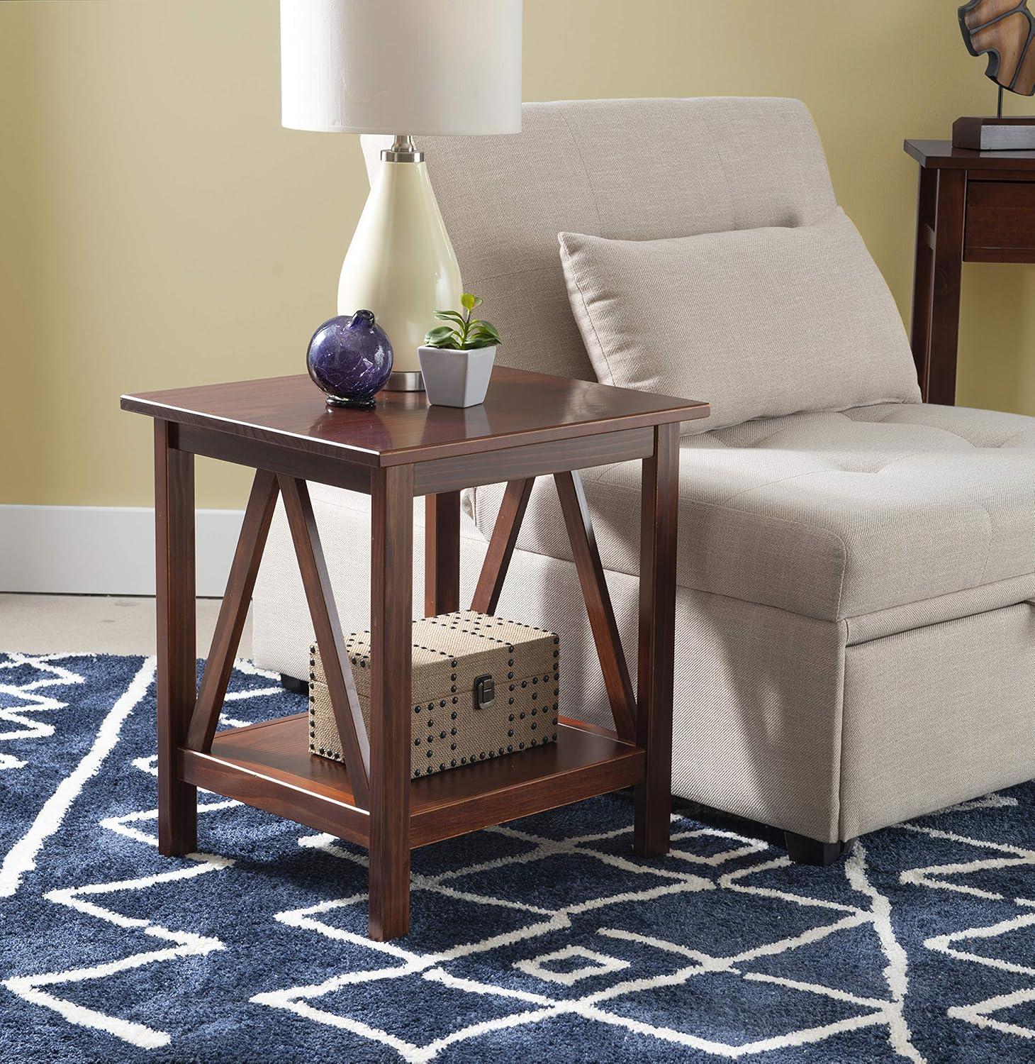 20" Titian Transitional End Table Brown - Linon