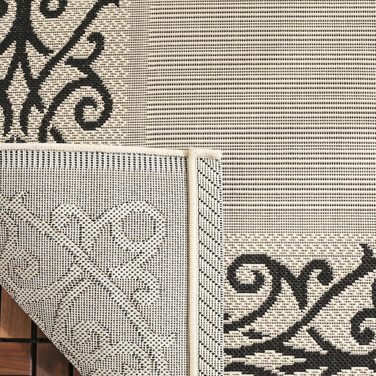 Safavieh COURTYARD, SAND / BLACK, 4' X 5'-7", Area Rug, CY1588-3901-4