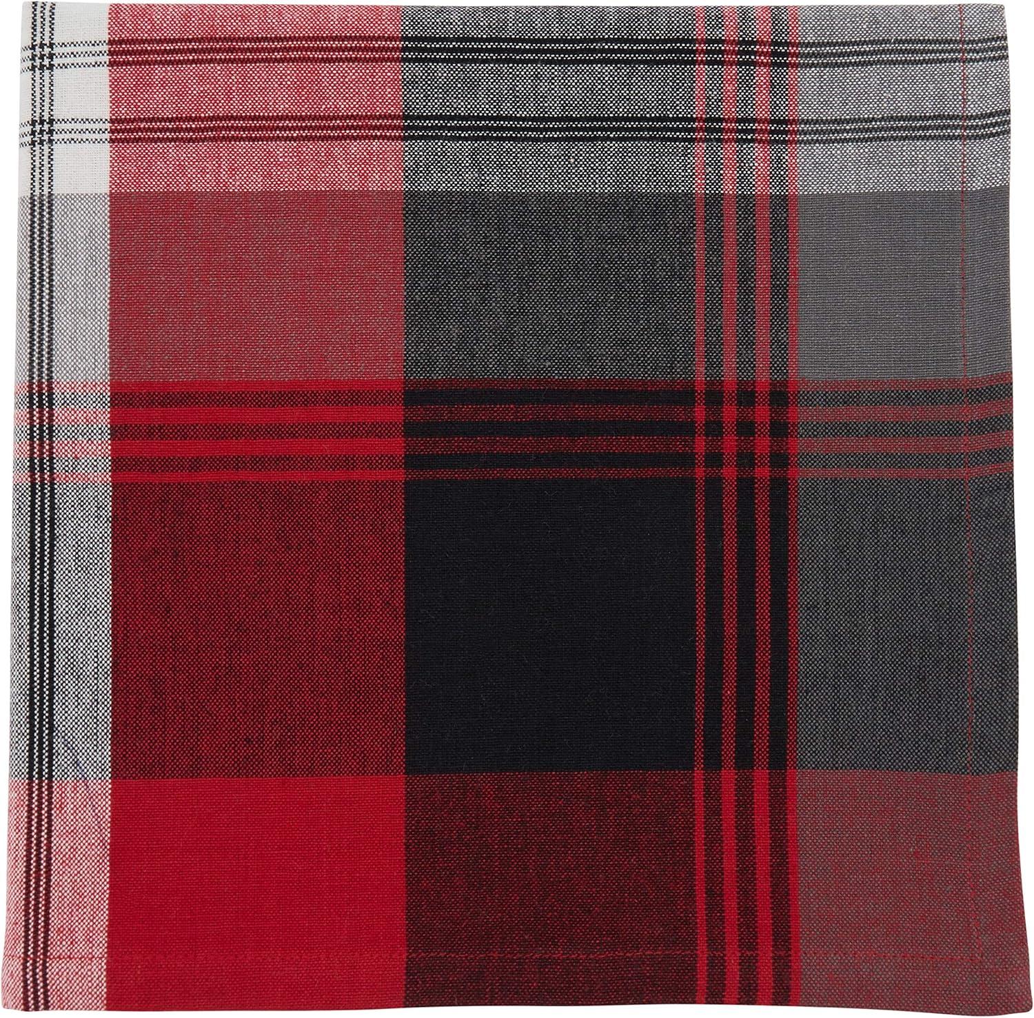 Saro Lifestyle Plaid Napkin, 20" Square, Red (Set of 4)