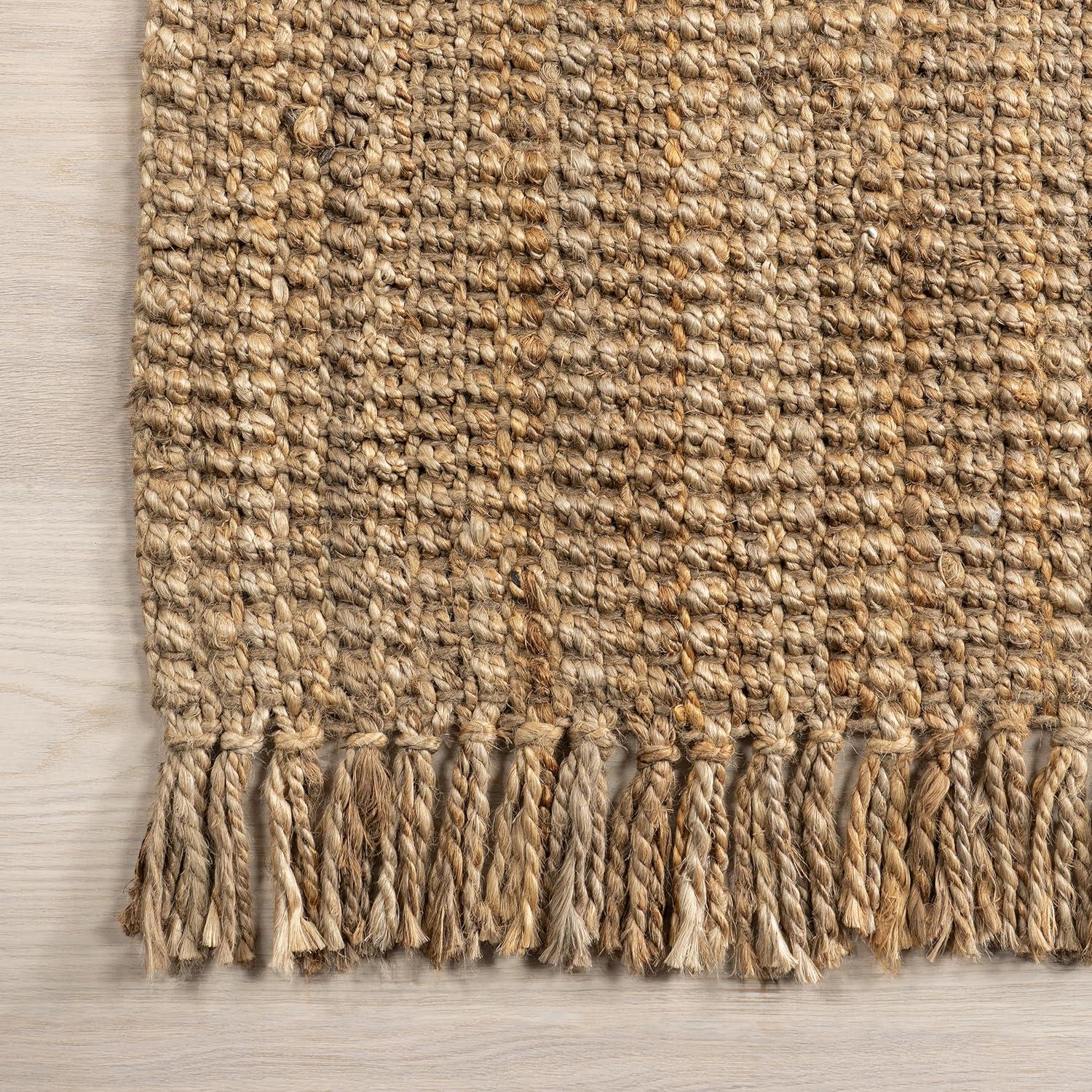 nuLOOM Daniela Chunky Jute Natural 5' x 7' 6" Farmhouse Area Rug