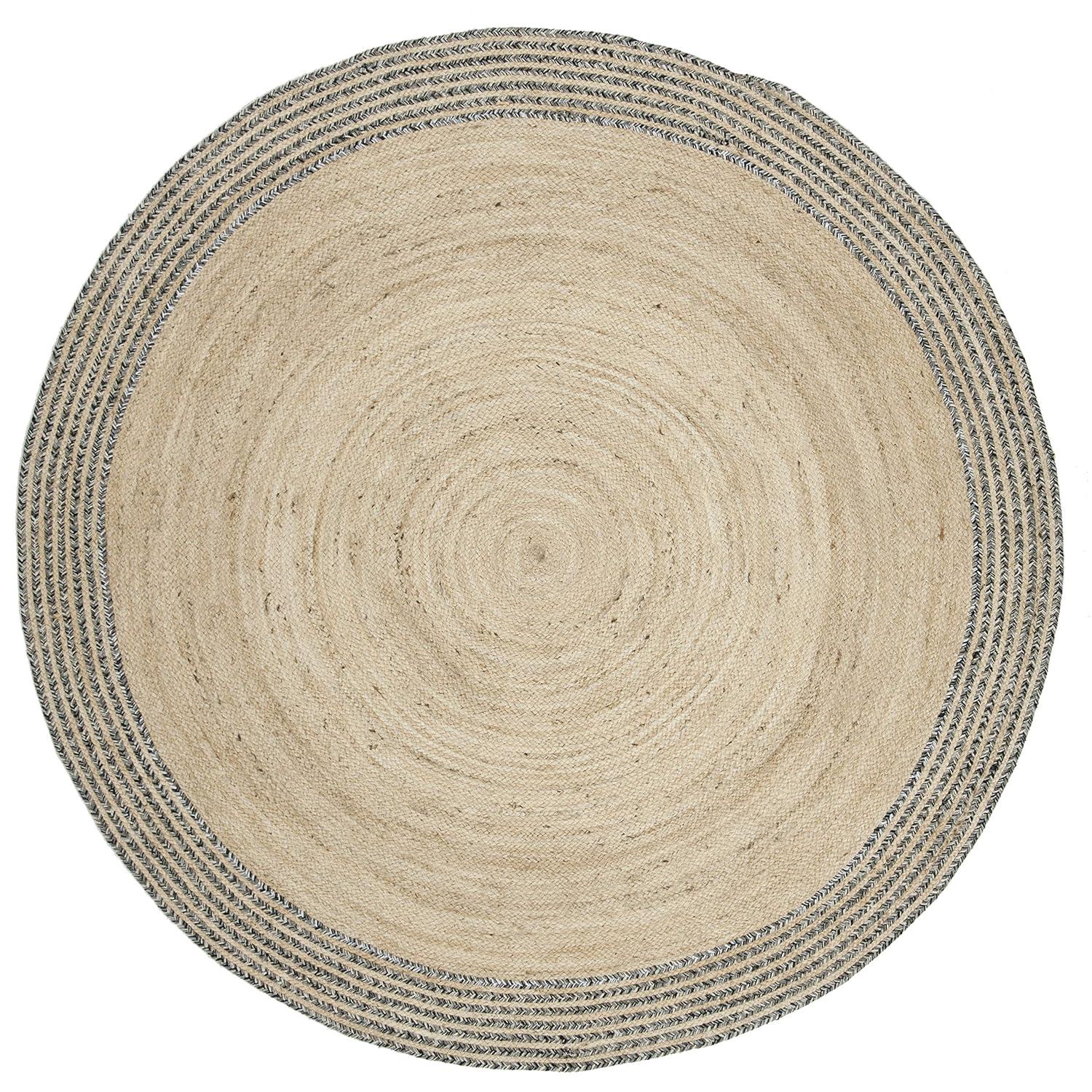 Cape Cod CAP204 Hand Woven Accent Rug - Ivory/Steel Grey - 3' Round - Safavieh.
