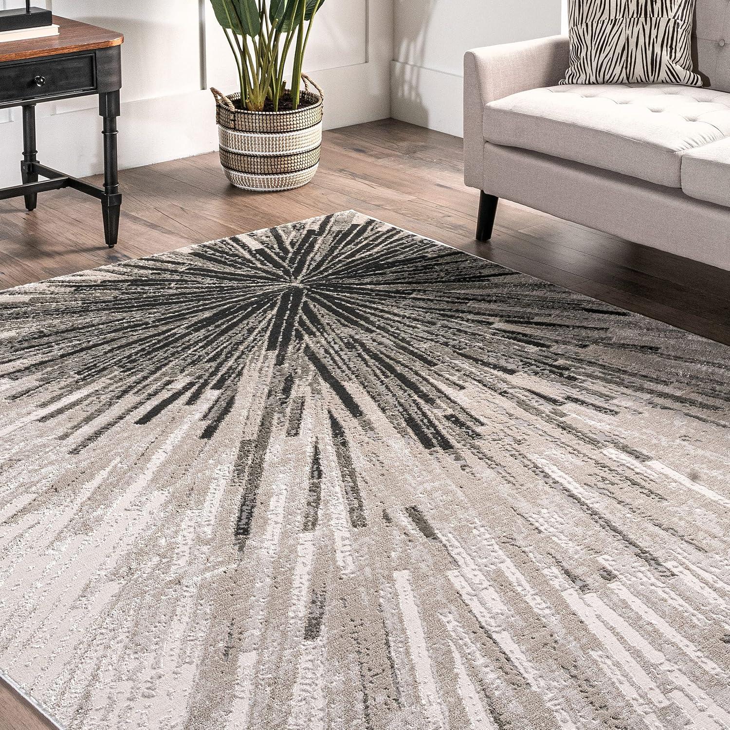 nuLOOM Amaya Abstract Area Rug, 4' 3" x 6' 3", Beige