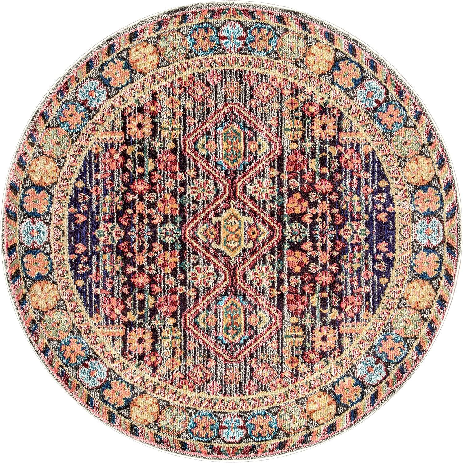 nuLOOM Meadow Vintage Vibrant Area Rug, 7' 10", Black