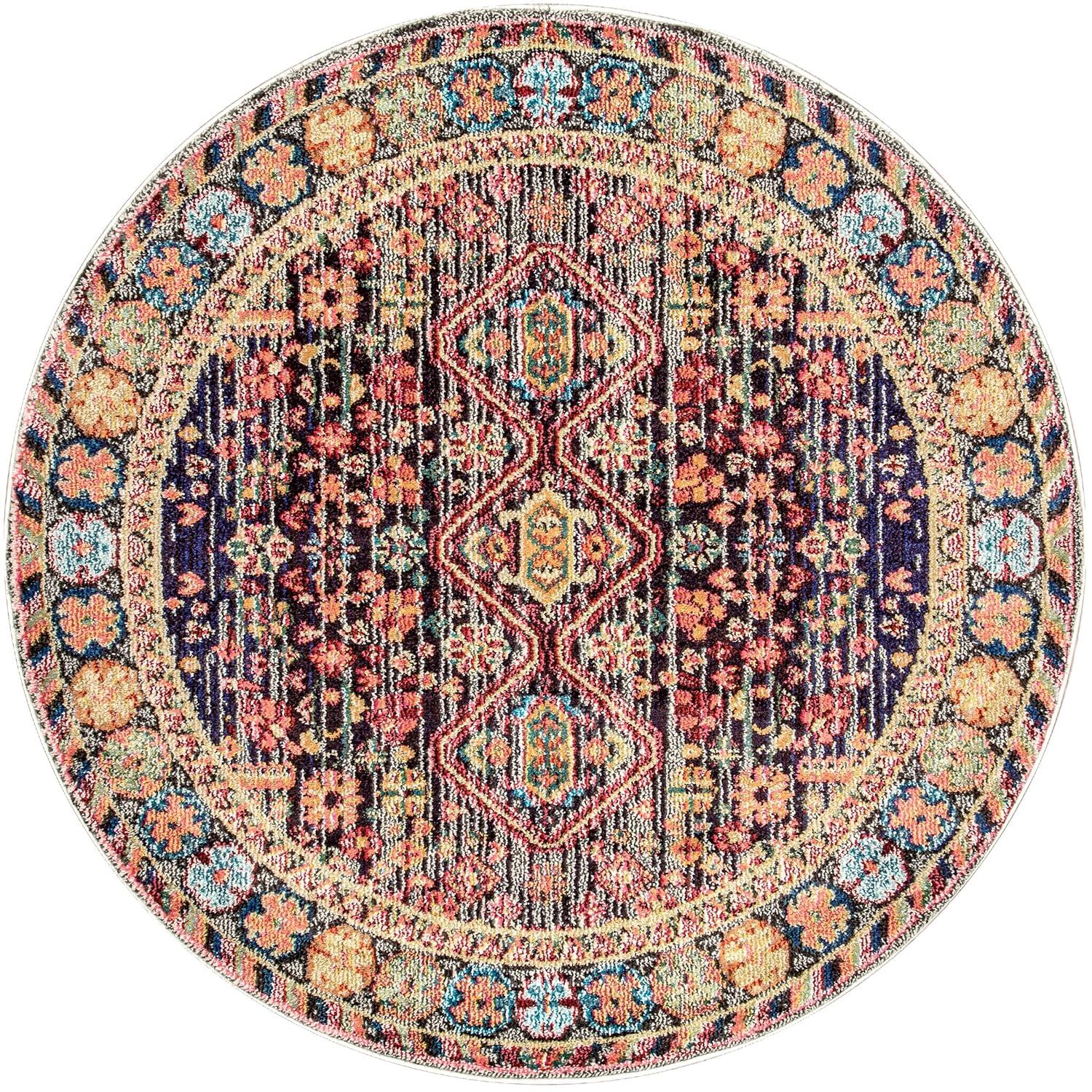 nuLOOM Meadow Vintage Vibrant Area Rug, 7' 10", Black