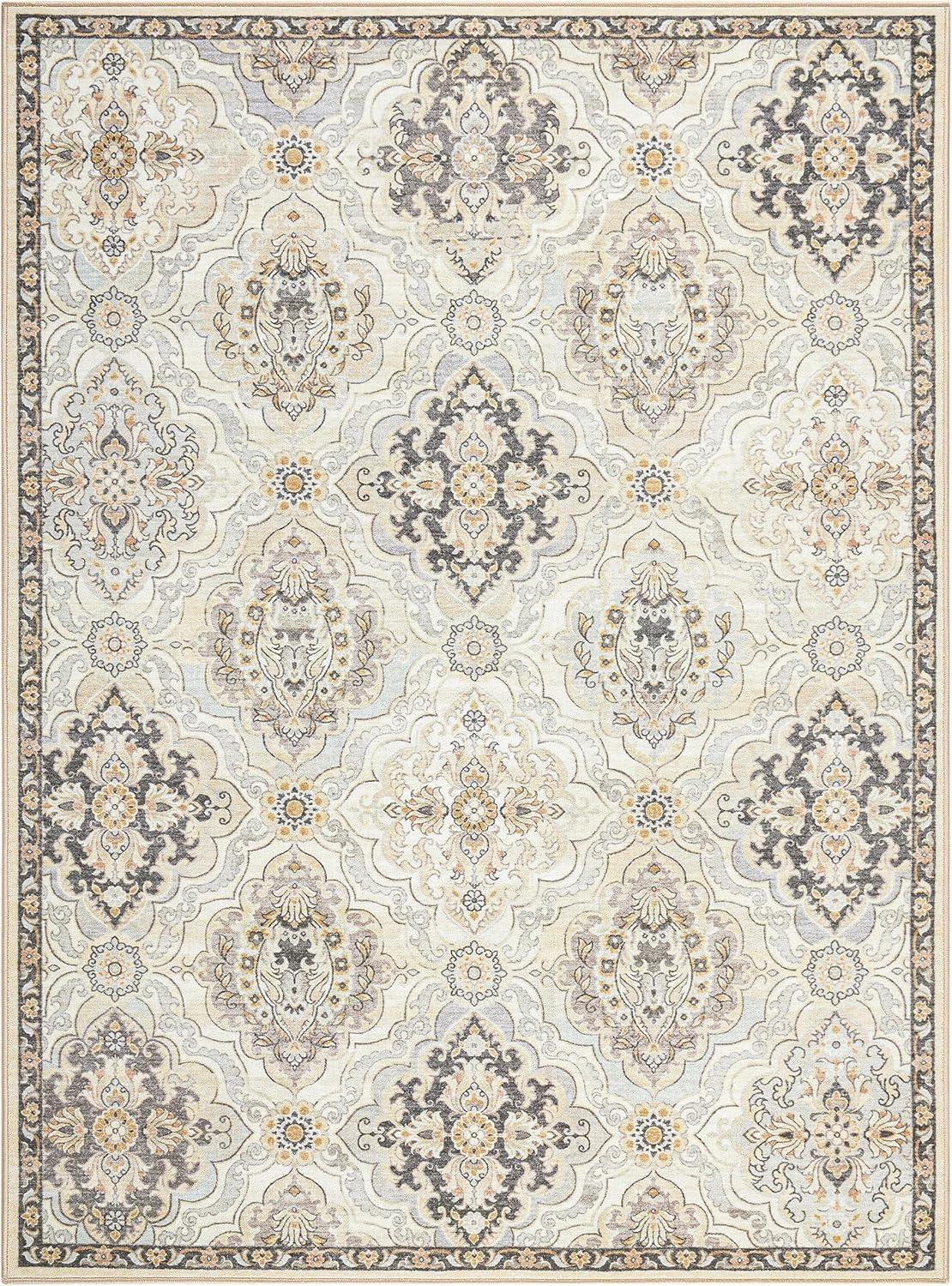 Town & Country Avani Everwash Washable Non-Slip Backing Area Rug Beige