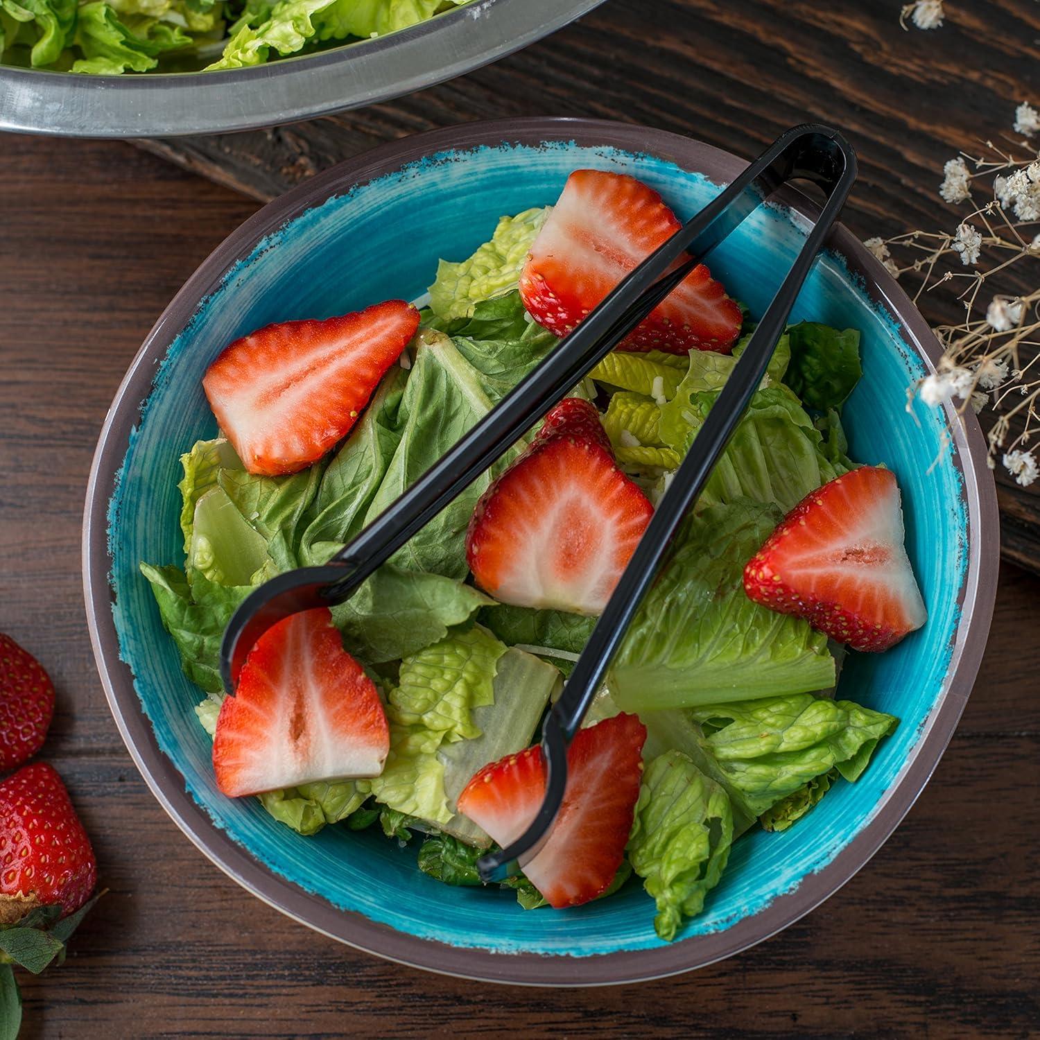 Black Polycarbonate 6-Inch Pom Salad Tong