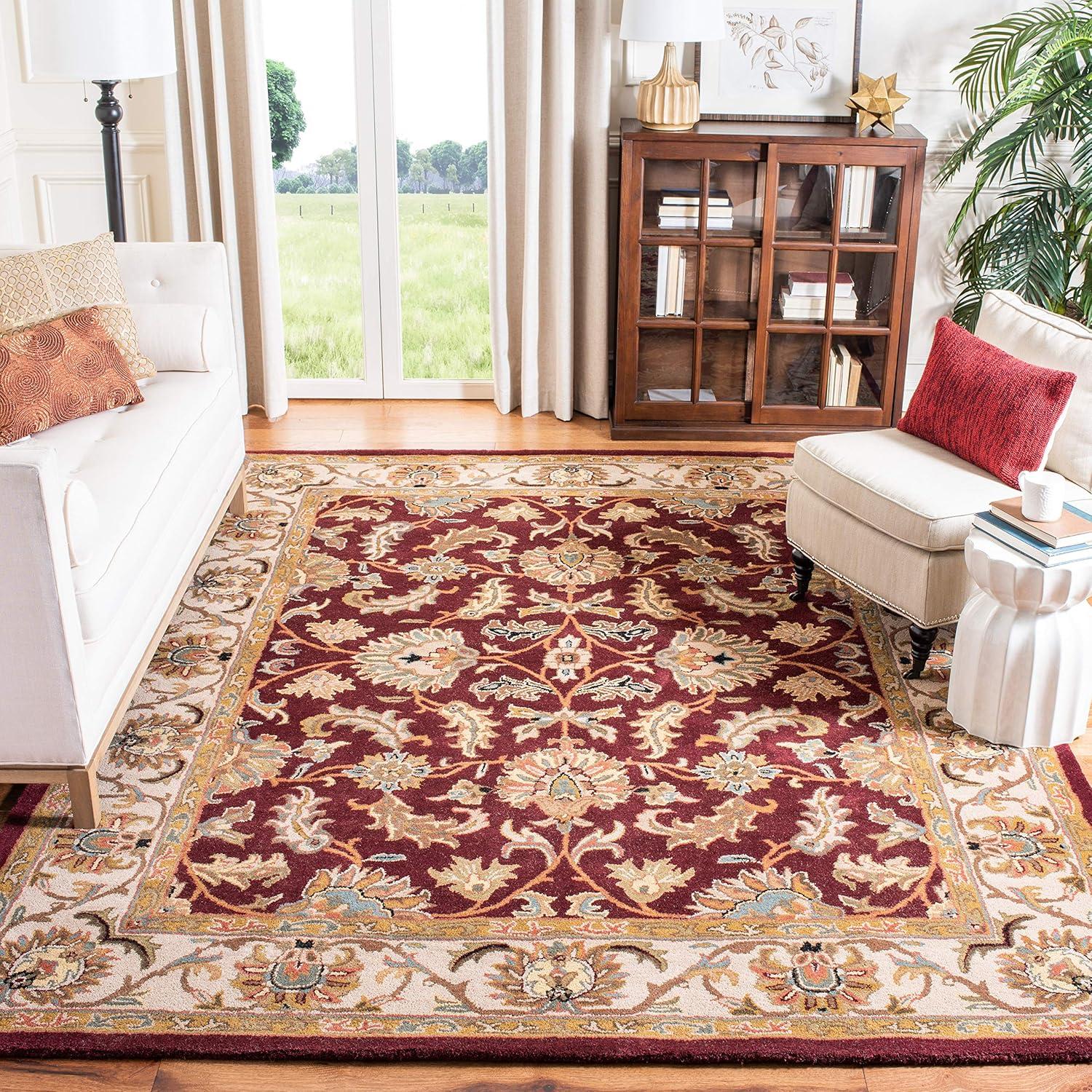 SAFAVIEH Heritage Valery Traditional Wool Area Rug, Red/Ivory, 9'6" x 13'6"