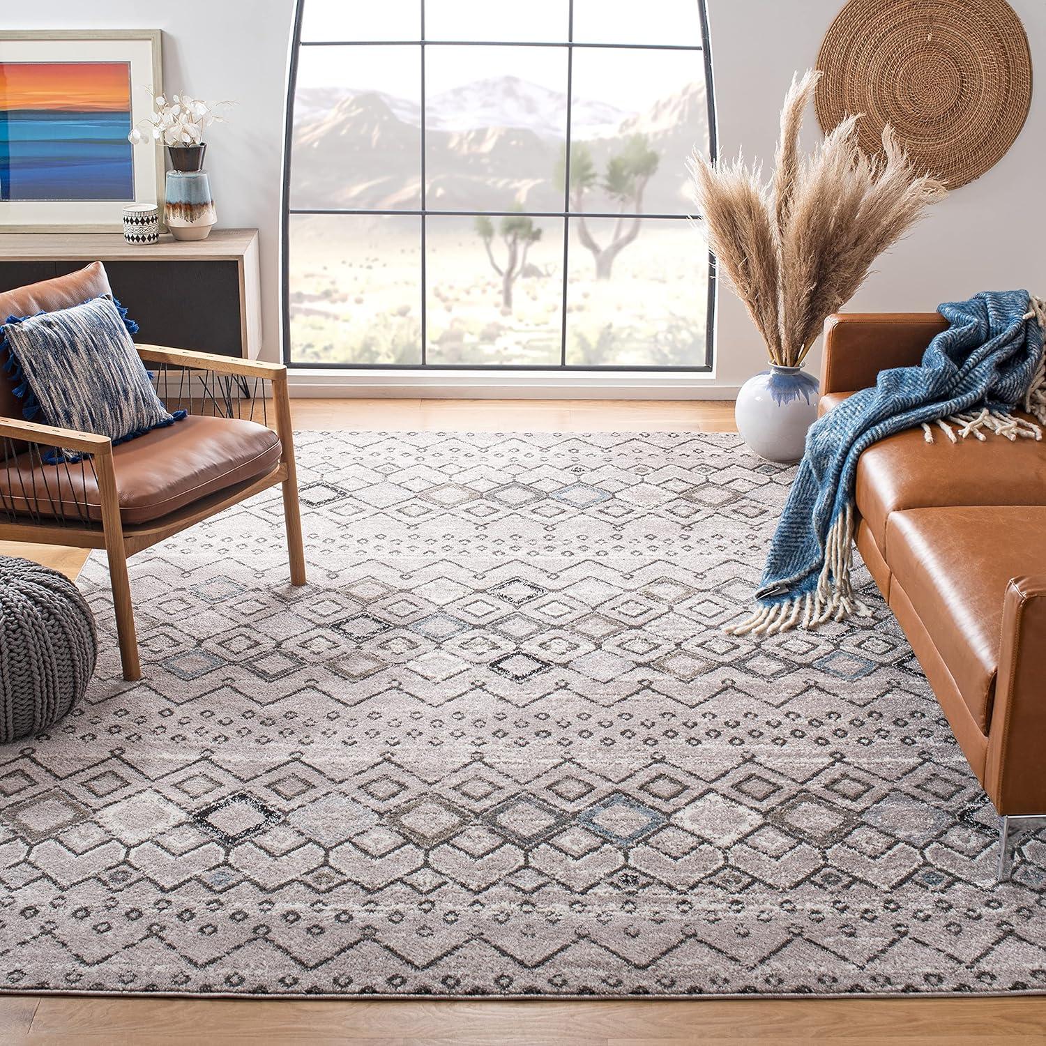 Safavieh Amsterdam Gladwin Geometric Area Rug, Light Grey/Brown, 10' x 14'