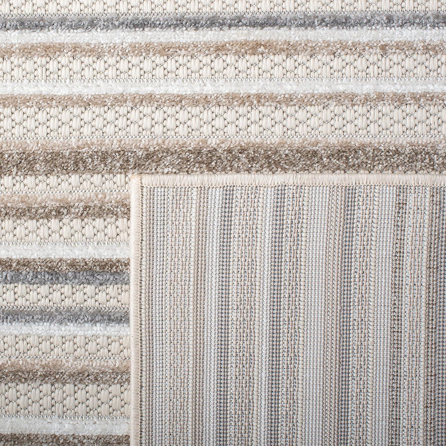 Cabana CBN323 Loomed Indoor Area Rug - Ivory/Grey - 8'x10' - Safavieh
