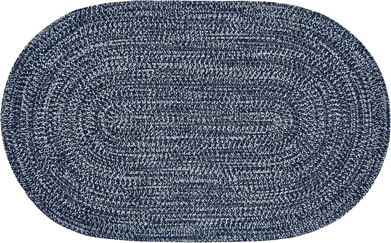 Better Trends Chenille Tweed Braid Collection is Durable and Stain Resistant Reversible Indoor Area Utility Rug 100% Polyester in Vibrant Colors, 22" x 40" Oval, Navy & Smoke Blue