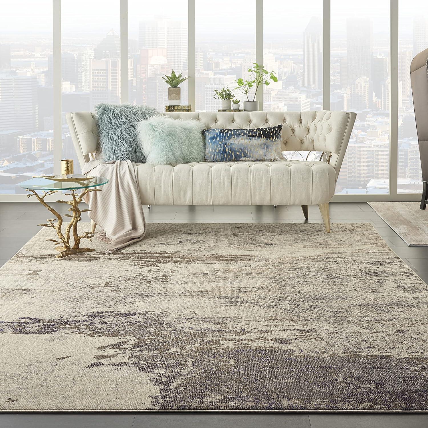 Nourison Celestial CES02 Indoor only Area Rug - Ivory/Grey 10' x 14'