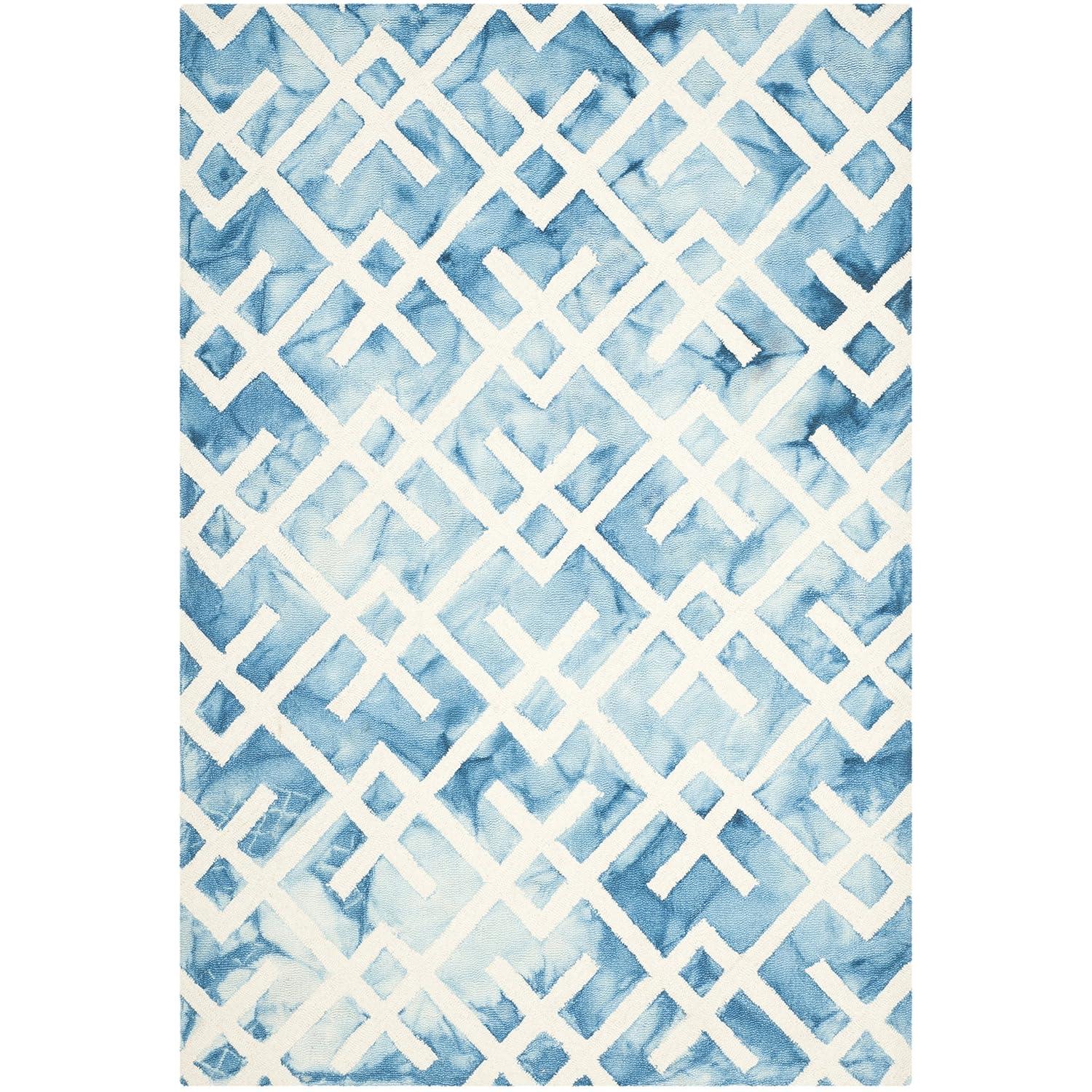 Dip Dye DDY677 Hand Tufted Indoor Area Rug - Blue/Ivory - 4'x6' - Safavieh