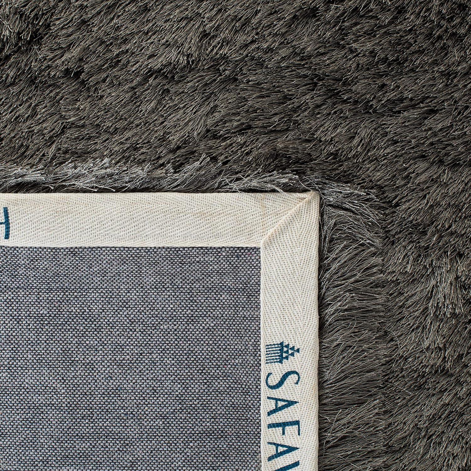 Paris Shag SG511 Hand Tufted Indoor Area Rug - Titanium - 7'x7' Square - Safavieh