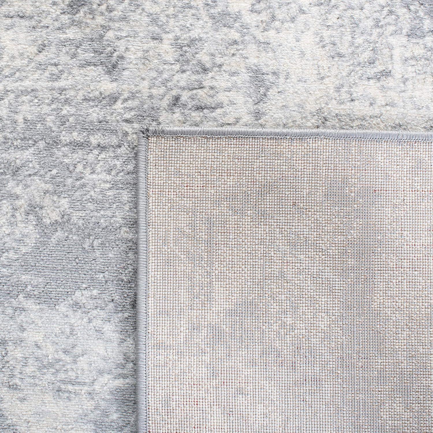 Brentwood BNT822 Power Loomed Area Rug - Grey/Ivory - 9'x9' - Safavieh.