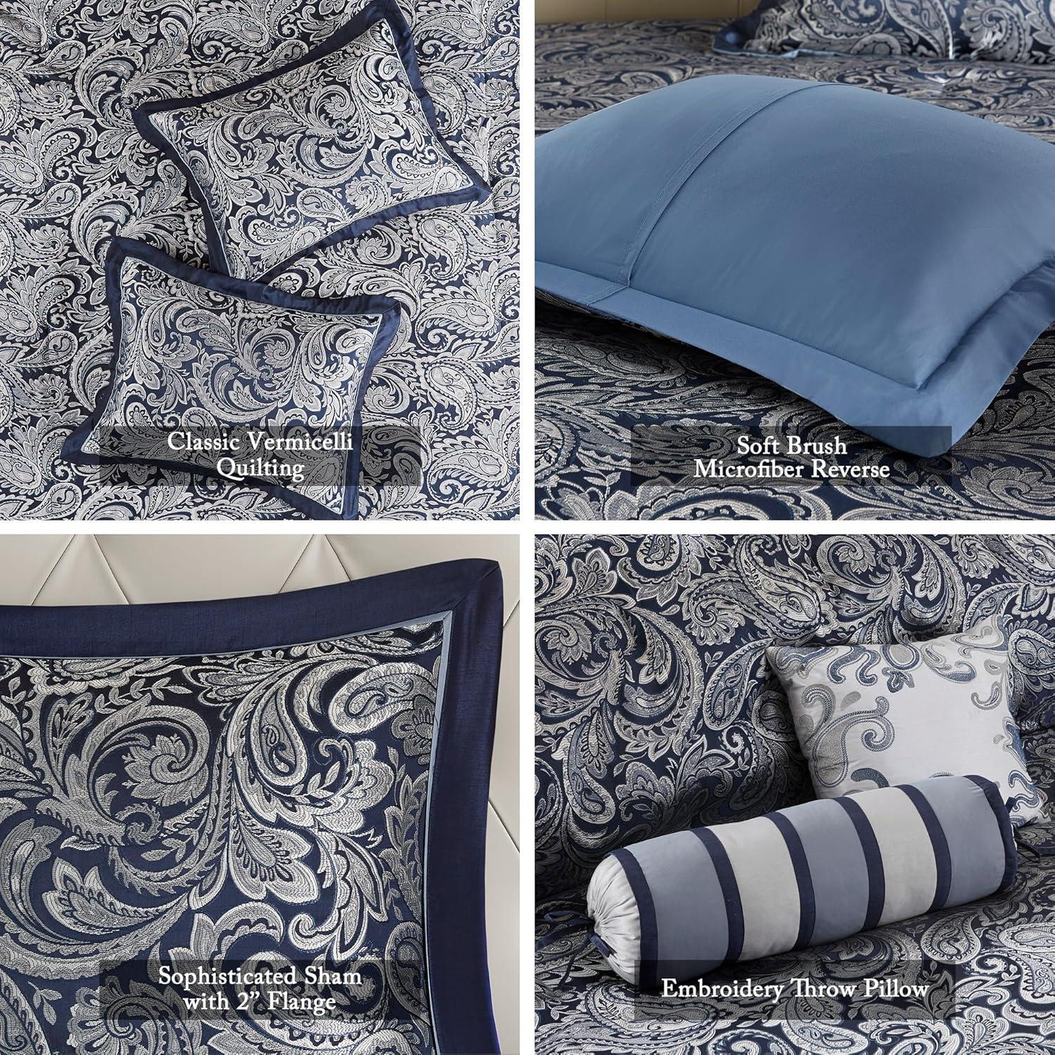 Madison Park Aubrey 5 Piece Jacquard Bedspread Set with Throw Pillows