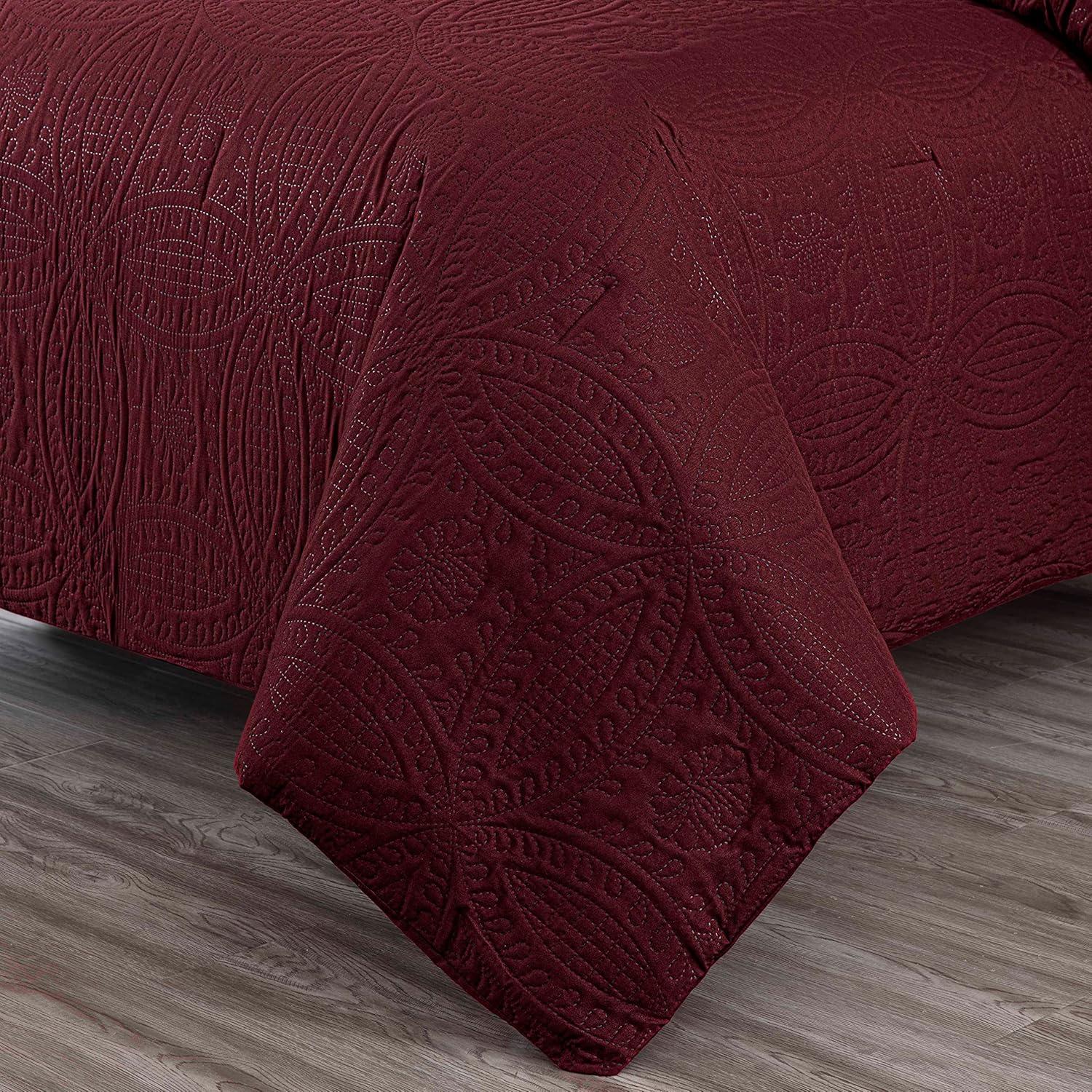 Burgundy King Microfiber Bed in a Bag Comforter Set