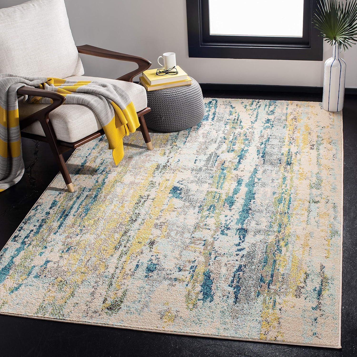 Madison MAD260 Power Loomed Area Rug - Beige/Olive - 5'3"x7'6" - Safavieh.