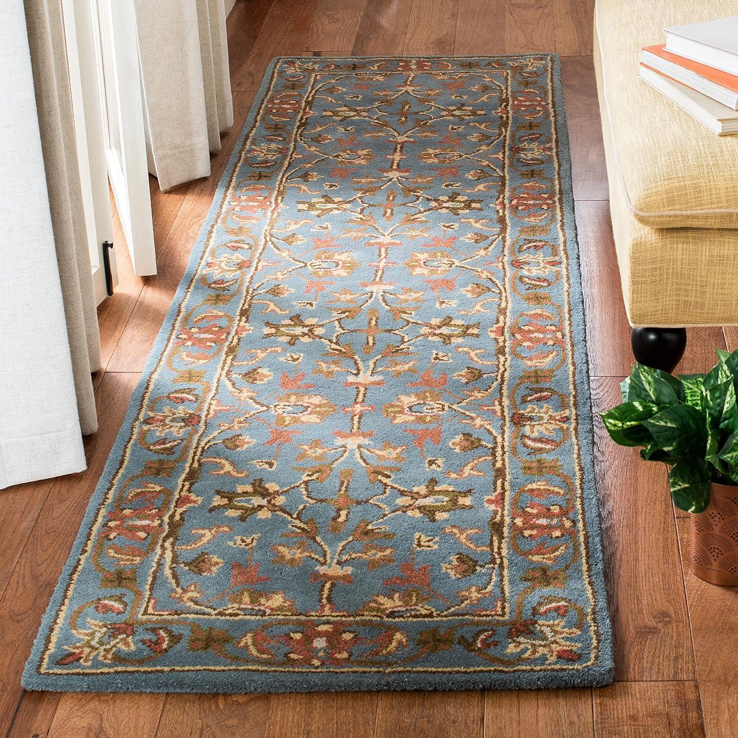 Heritage Blue Hand-Tufted Wool Runner Rug, 2'3" x 8'