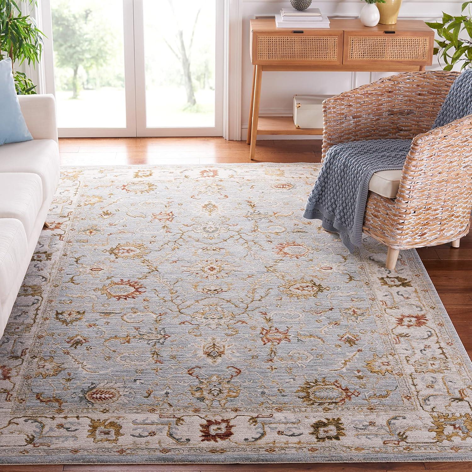 Hamilton Blue and Gold Wool Rectangular Area Rug