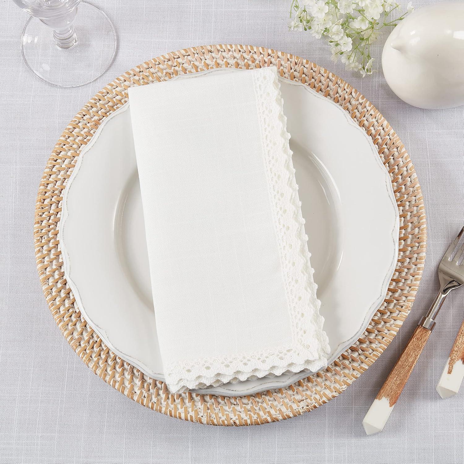 Saro Abilene Collection Polyester Square Napkin (Set of 4)