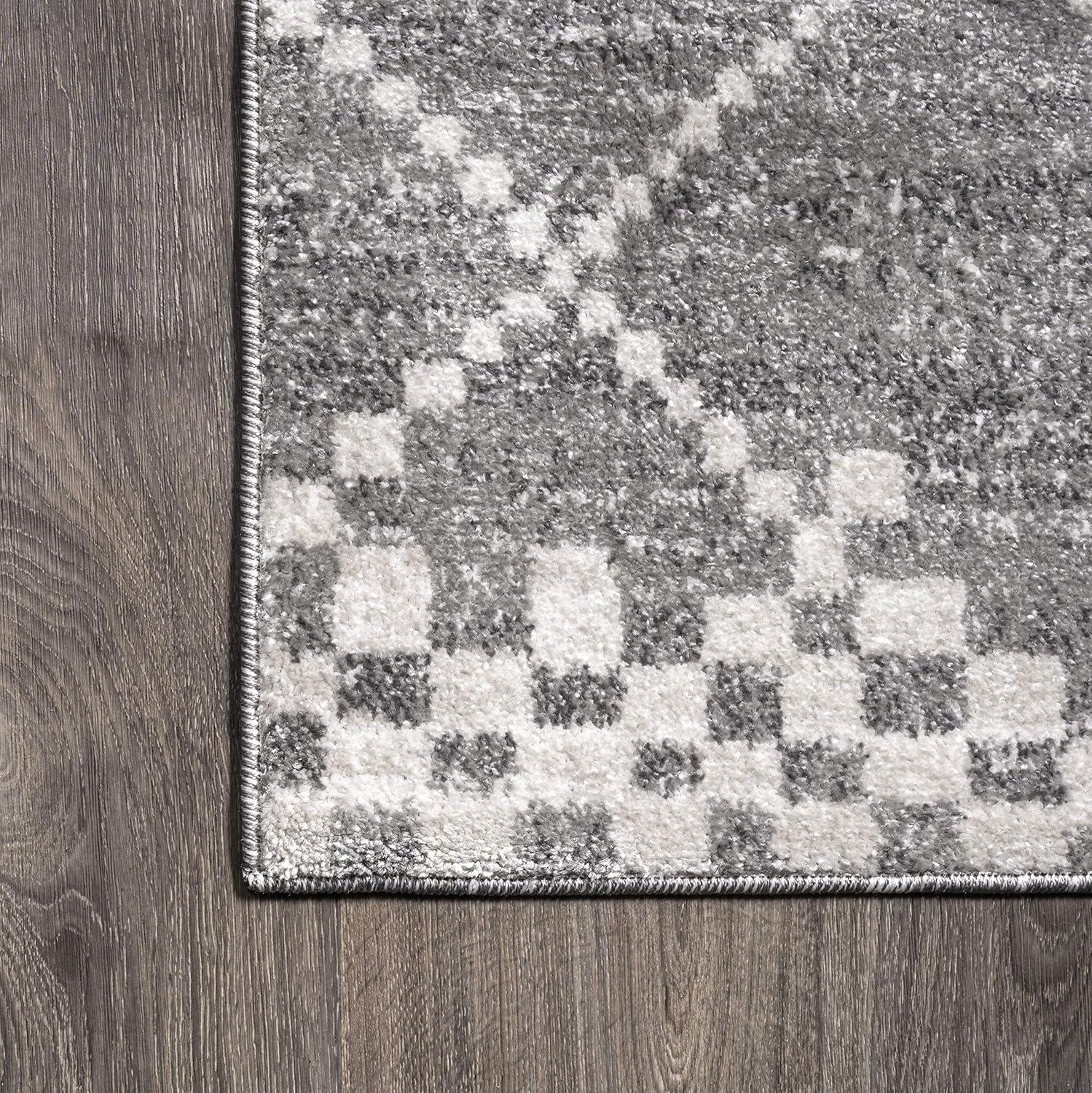 4'x6' Asilah Moroccan Modern Diamond Area Rug, Gray - JONATHAN Y