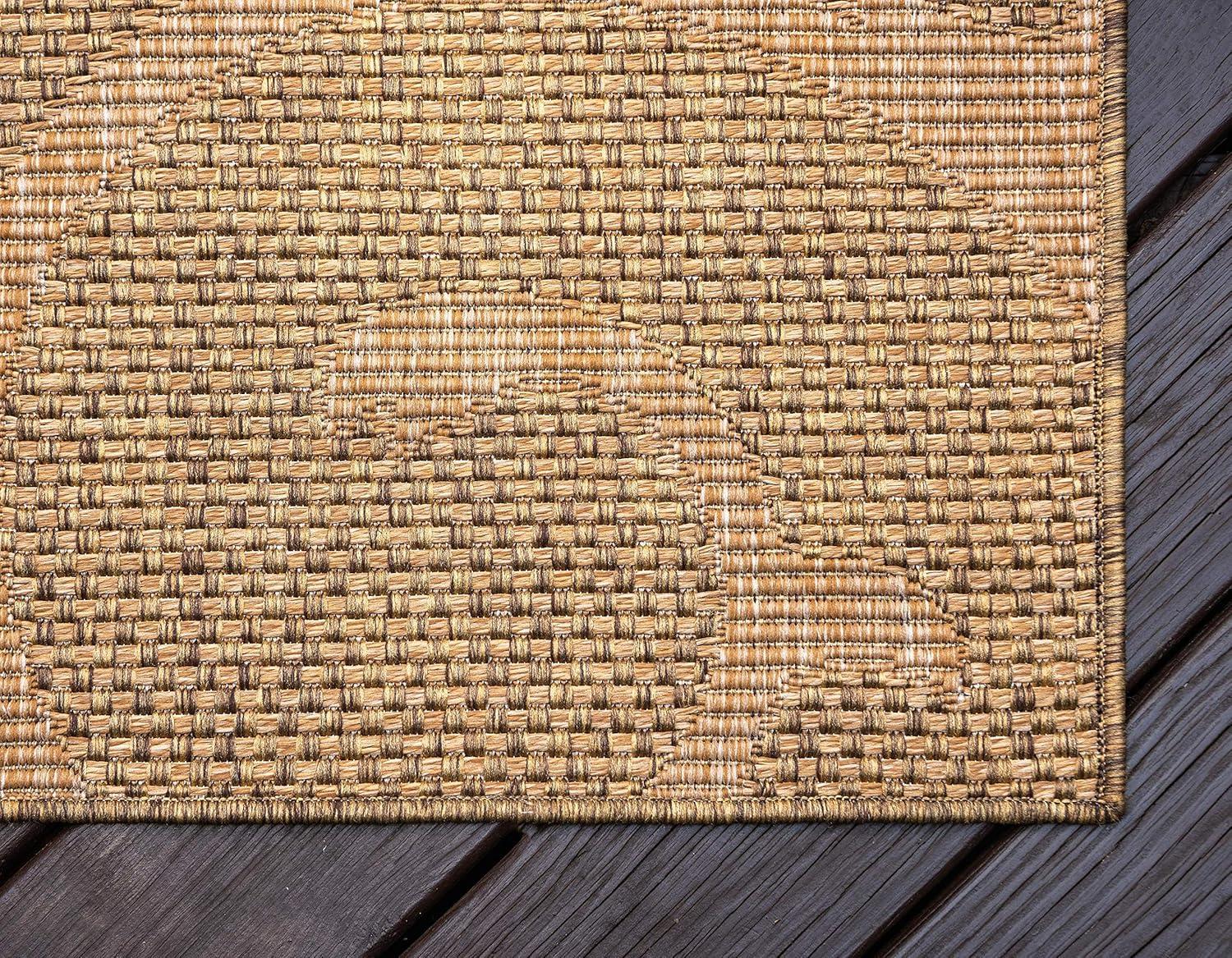 Unique Loom Outdoor Botanical Collection Area Rug - Vine (6' x 9' Rectangle Brown/Beige)