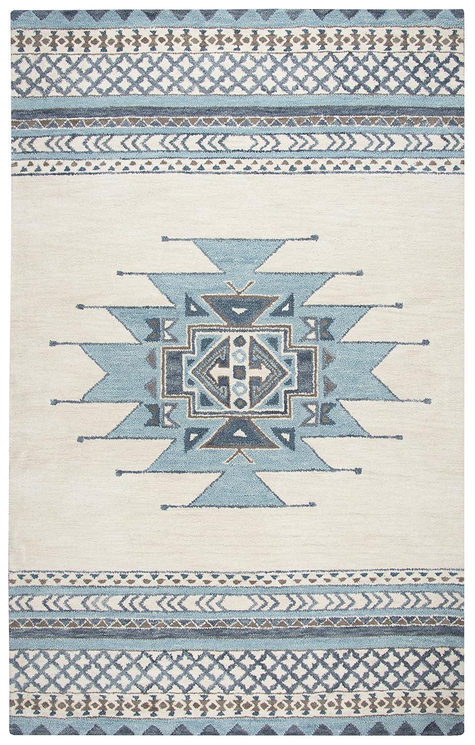 Rizzy Rugs Southwest Area Rug SU567A Blue Angled Lines 5' x 8' Rectangle