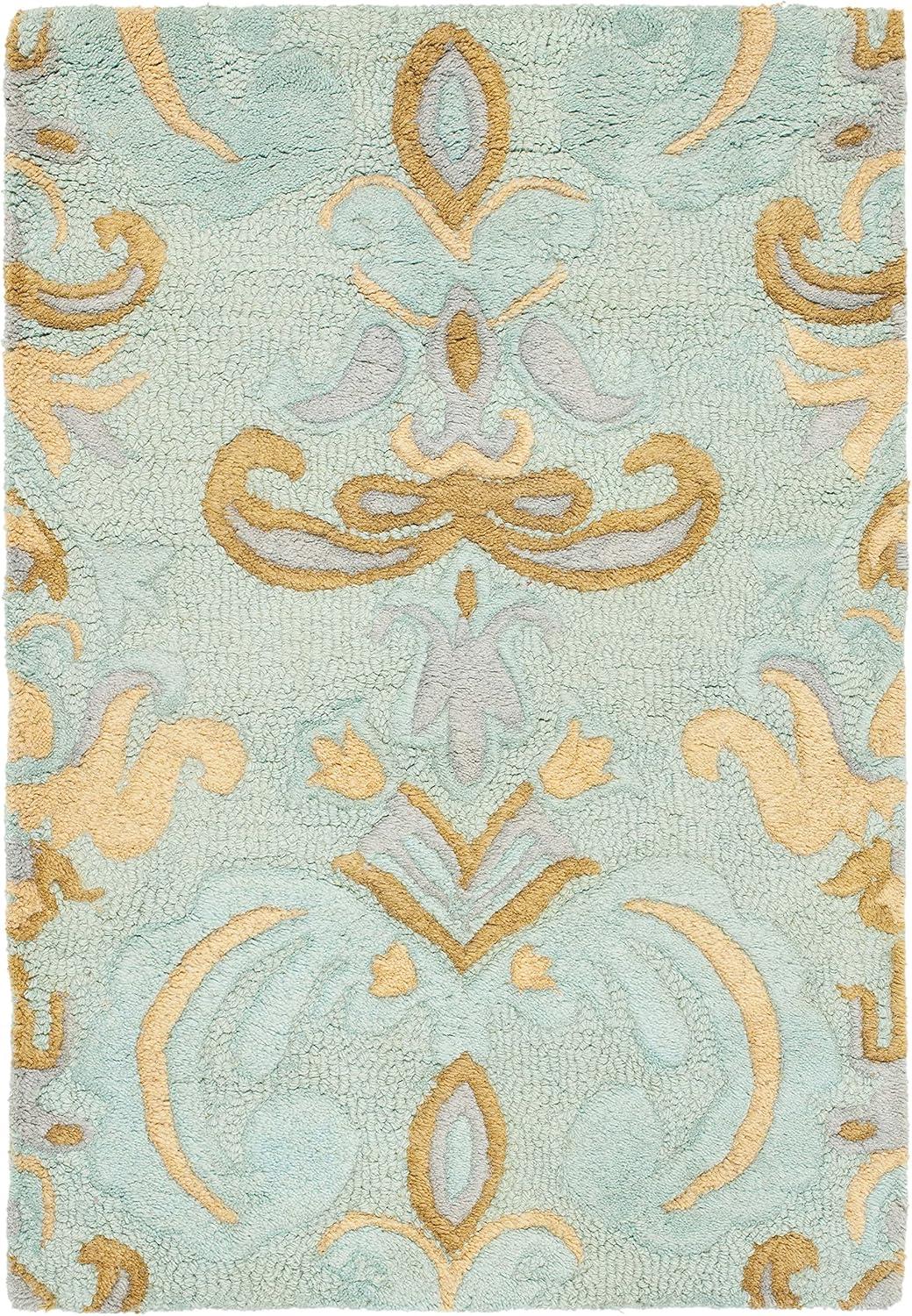 SAFAVIEH Soho Savannah Wool Area Rug, Light Blue/Multi, 2'3" x 4'
