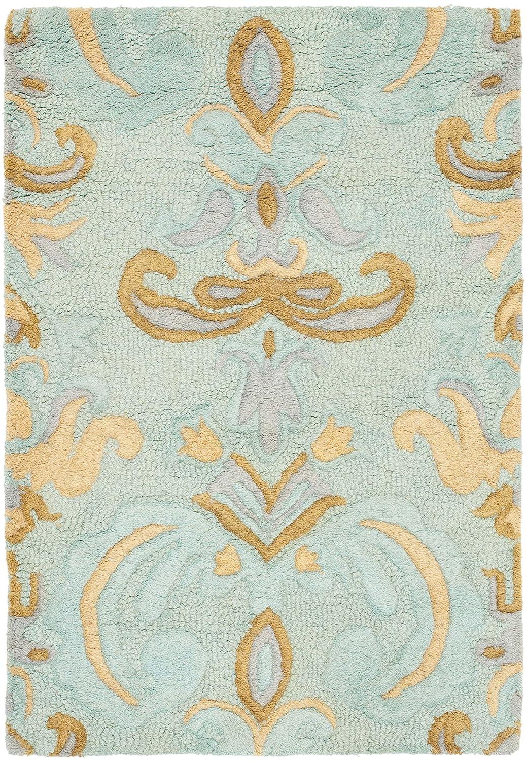SAFAVIEH Soho Savannah Wool Area Rug, Light Blue/Multi, 2'3" x 4'