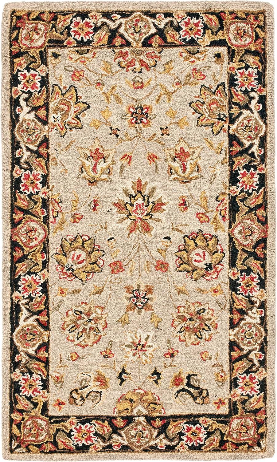SAFAVIEH Chelsea Kaeden Floral Wool Area Rug, Brown/Ivory, 3'9" x 5'9"