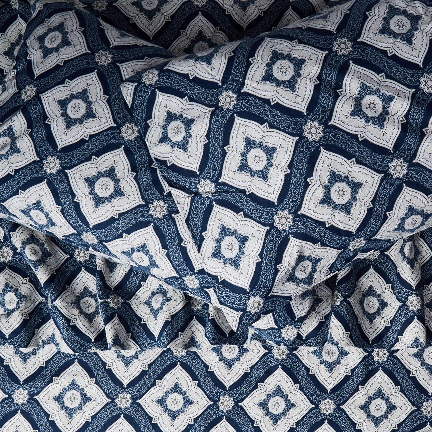 Tribeca Living Printed Deep Pocket Flannel Sheet Set Color: Damask Size: FULL SET