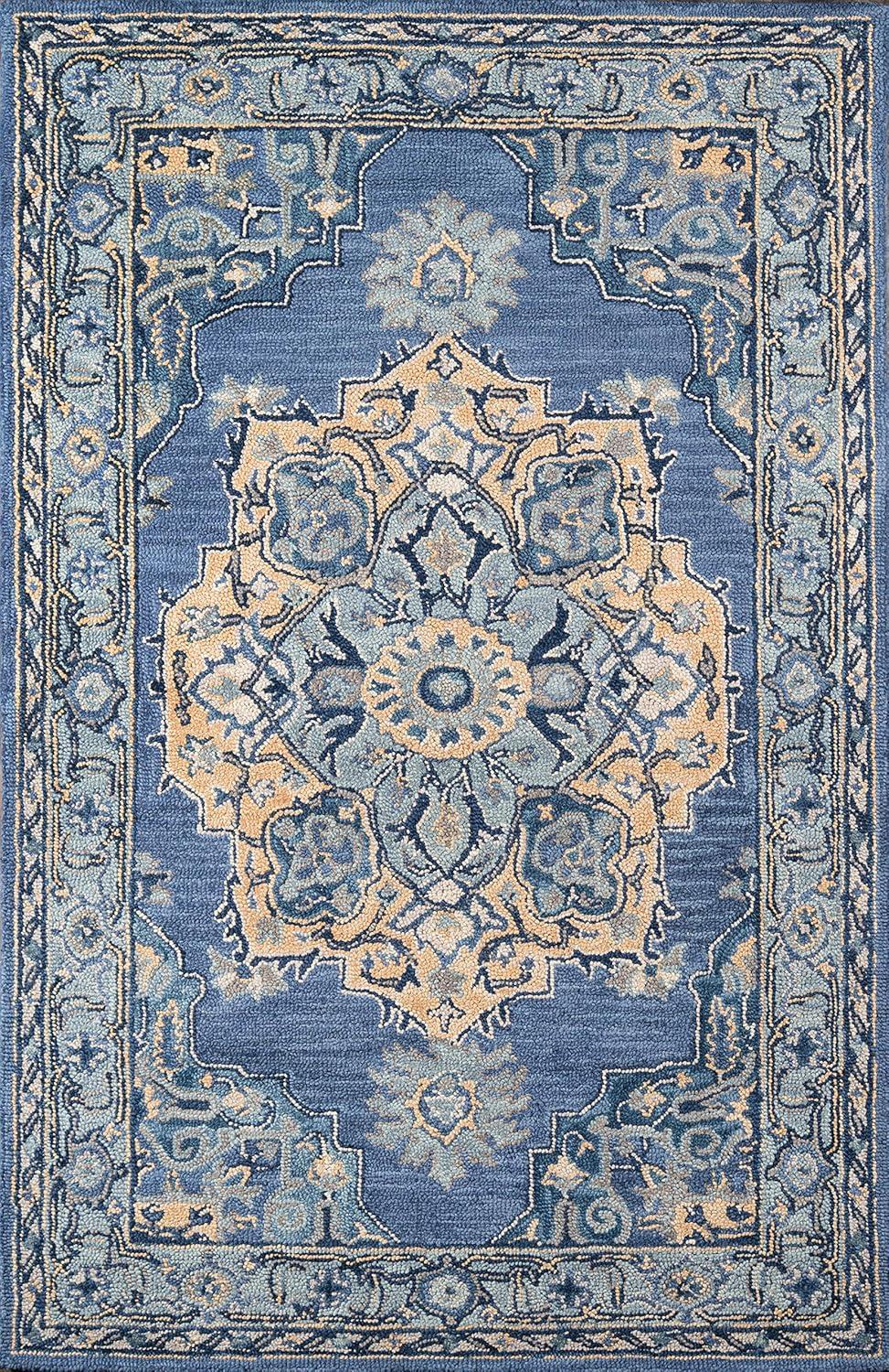 2'x3' Medallion Tufted Accent Rug Denim - Momeni