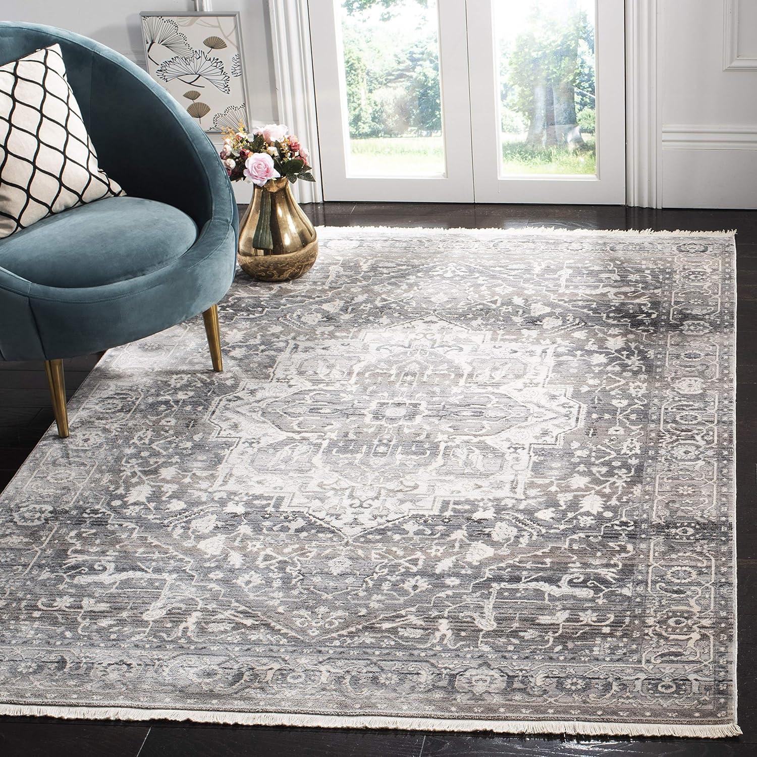Vintage Persian VTP479 Power Loomed Indoor Area Rug - Grey/Charcoal - 5'x7'6" - Safavieh