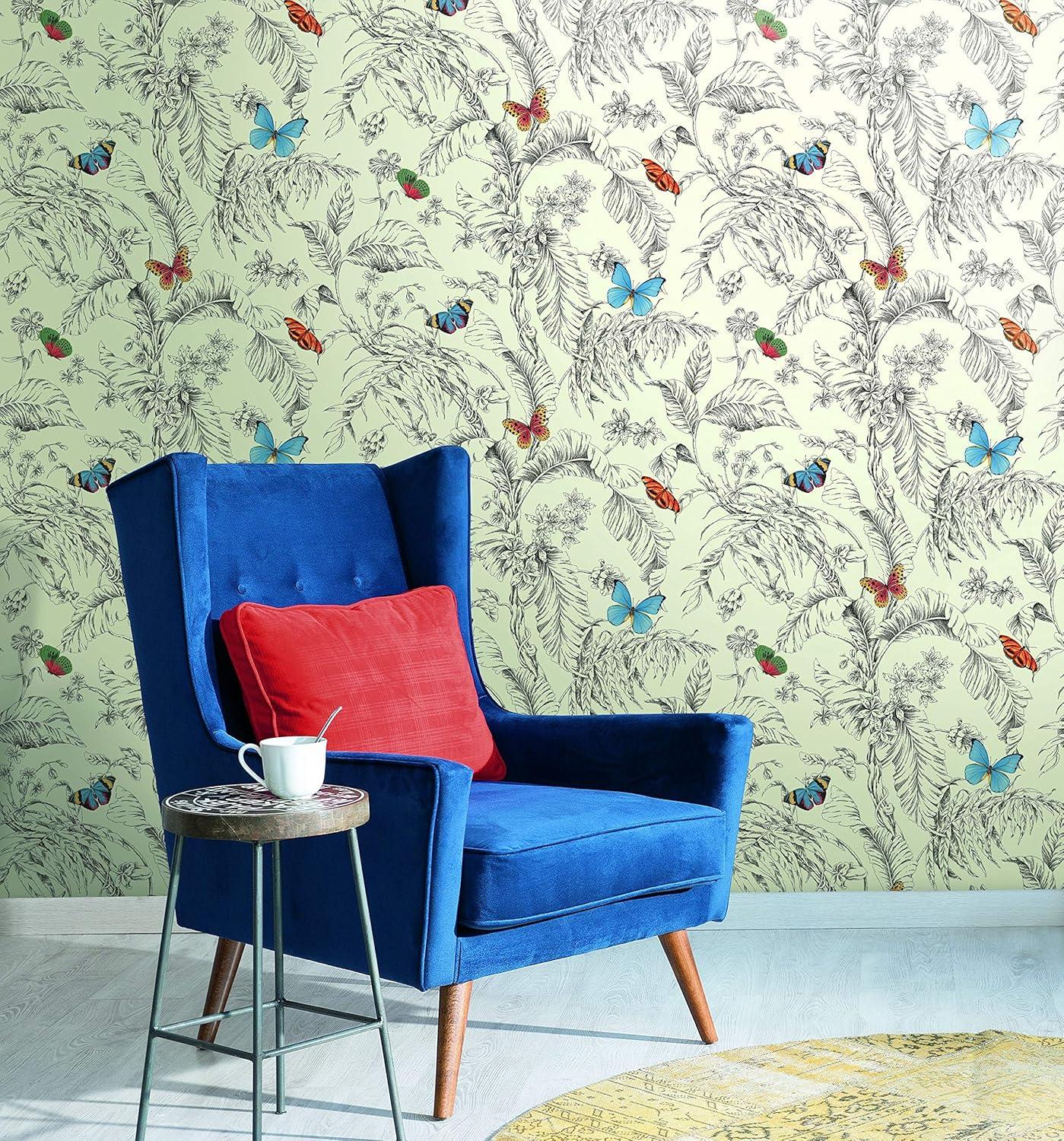 Ashford Toiles 27 L x 27 Butterfly Removable Wallpaper