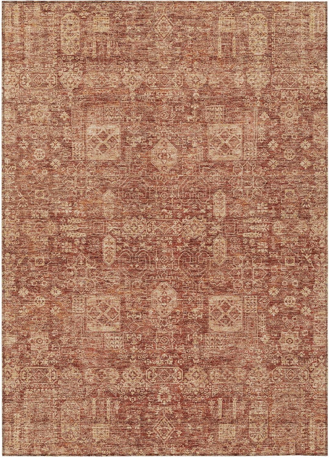 Paprika Flat Woven Synthetic Rectangular Area Rug 3' x 5'