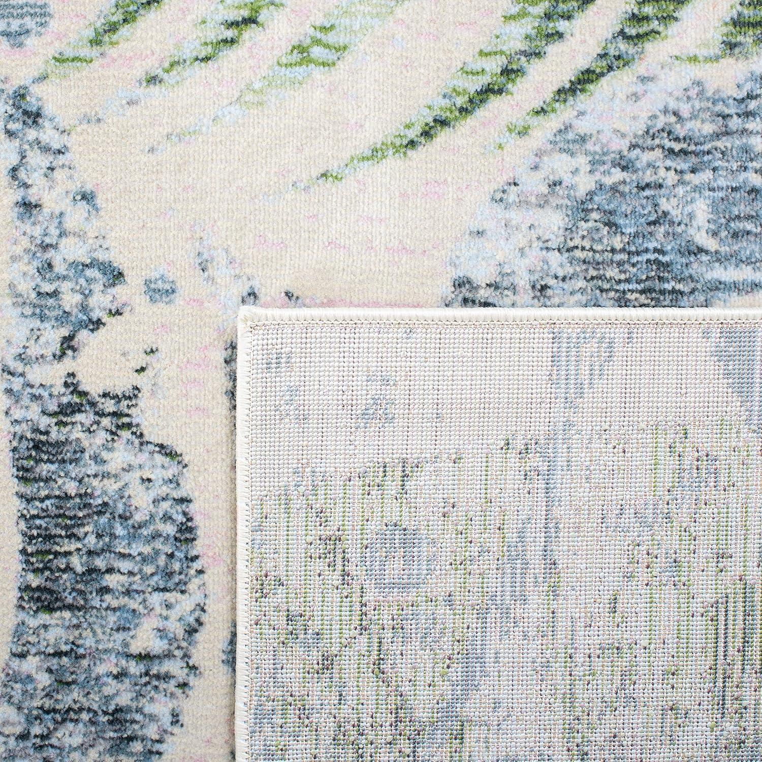 Lillian LLN382 Power Loomed Area Rug - Green/Blue - 5'3"x7'7" - Safavieh.