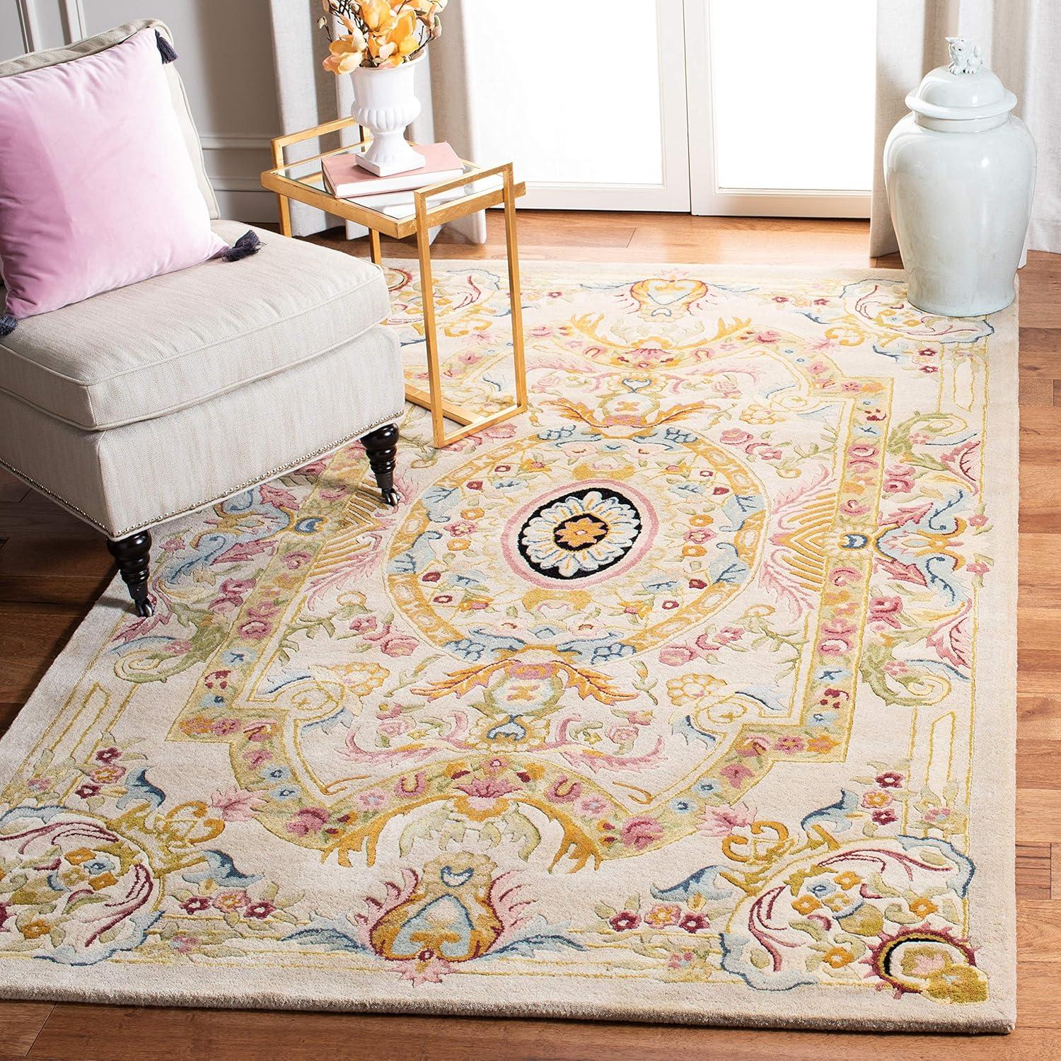 Savonnerie SAV202 Hand Tufted Area Rug - Sage/Beige - 5'x8' - Safavieh.