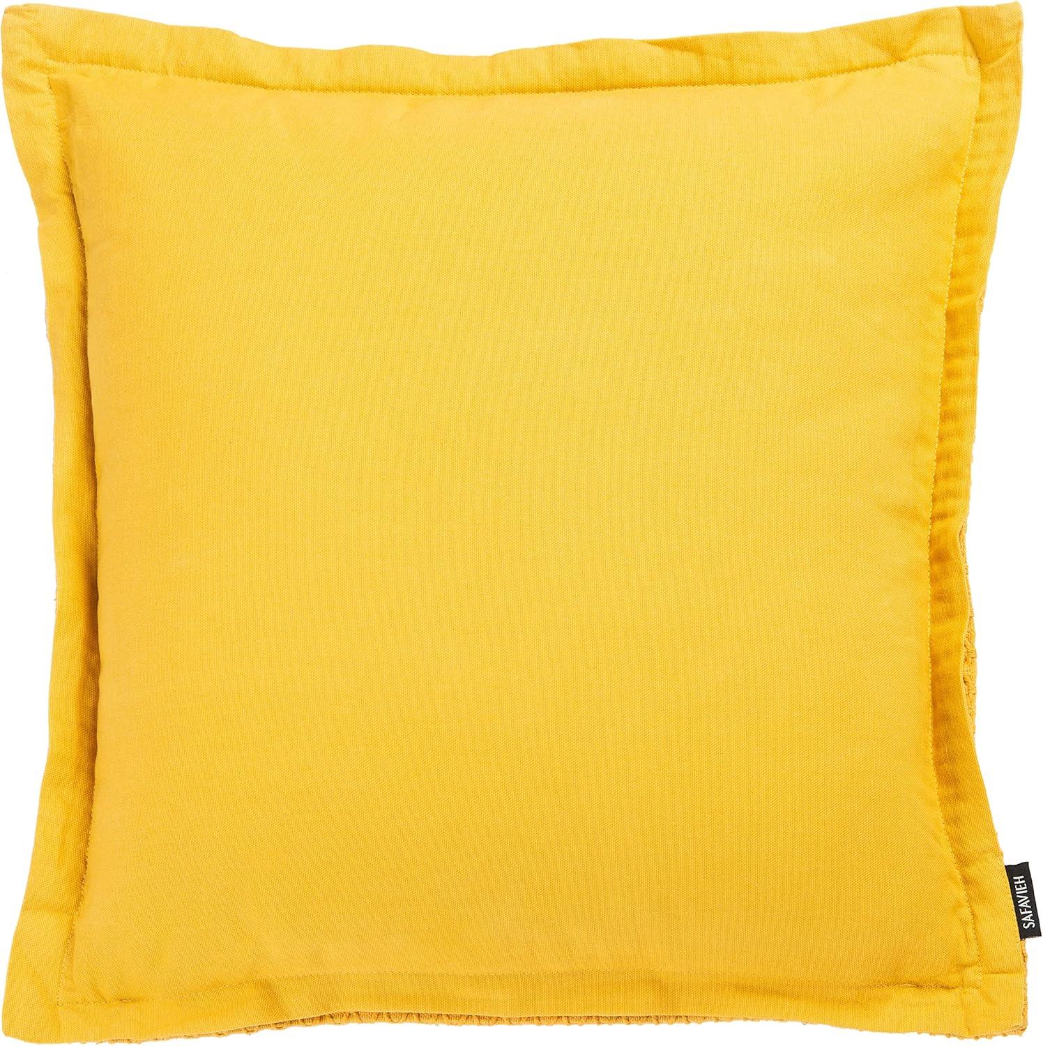 SAFAVIEH Lucina Geometric Texture Accent Pillow, 18" x 18", Yellow