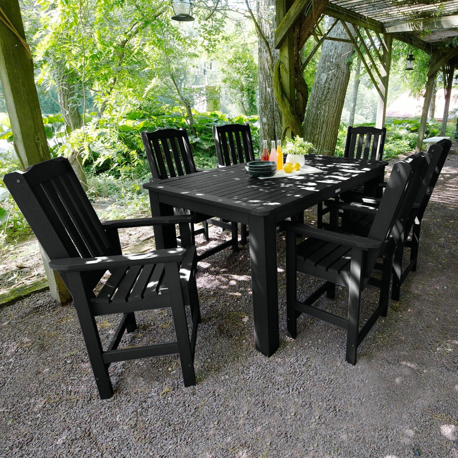Highwood 7-pc Lehigh Dining Set - 42" x 72" Rectangle Table, Counter Height, Outdoor, Eco-friendly, Synthetic Wood