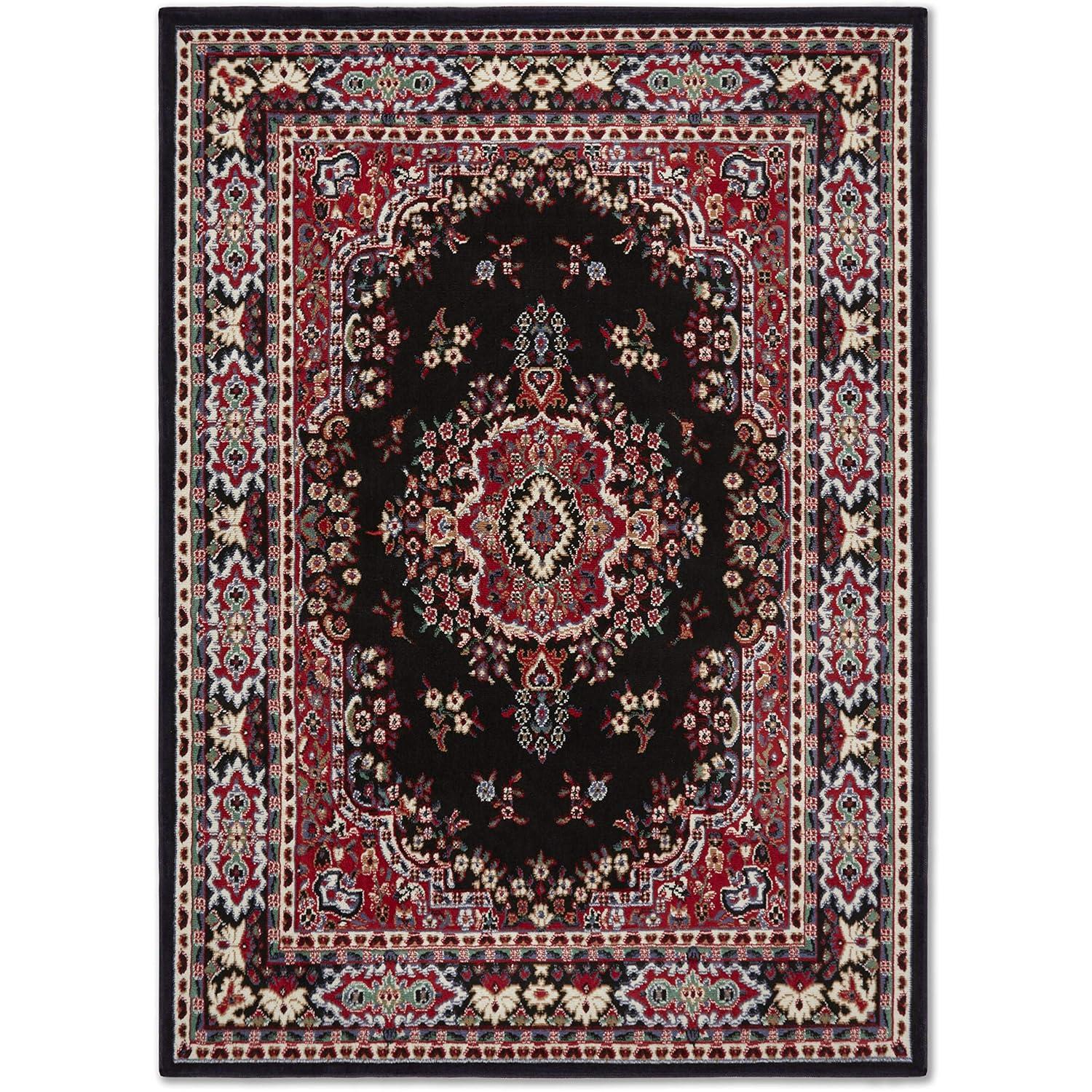 Home Dynamix Premium Sakarya Traditional Medallion Area Rug, Black/Red, 5'2"x7'4"