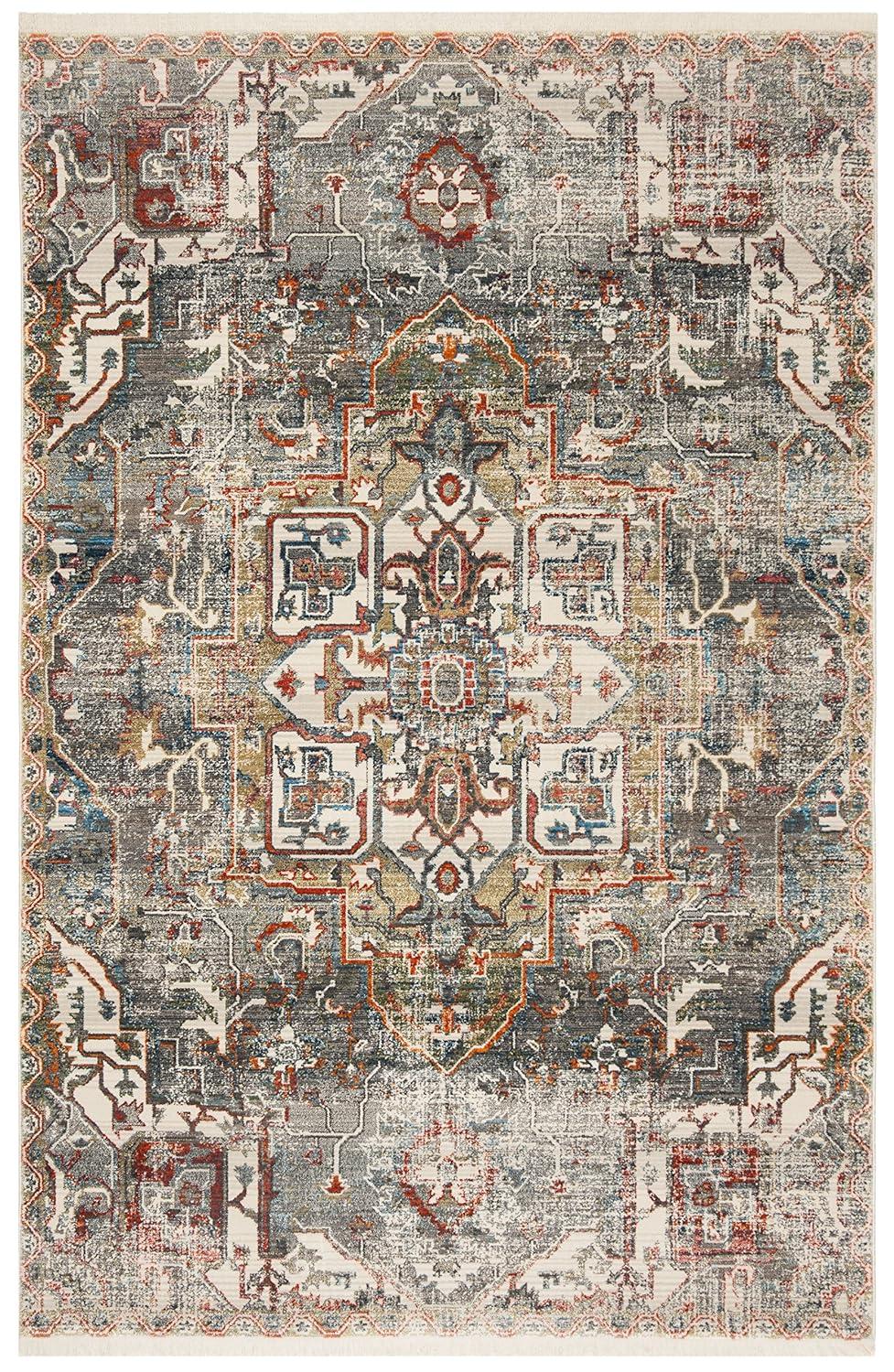 Vintage Persian VTP475 Power Loomed Indoor Area Rug - Charcoal/Olive - 5'x7'6" - Safavieh
