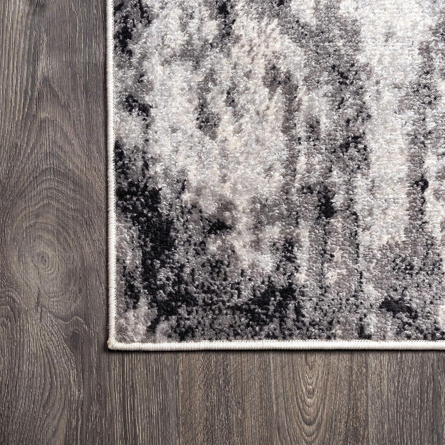3'x5' Storm Modern Abstract Area Rug, Gray/Cream - JONATHAN Y