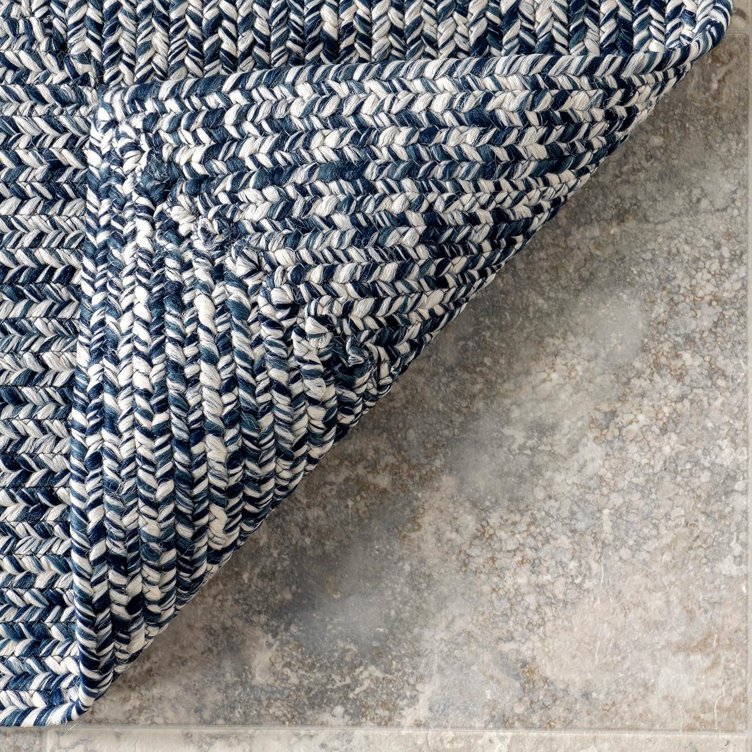 Braided Lefebvre Light Blue 6' x 9' Reversible Synthetic Rug