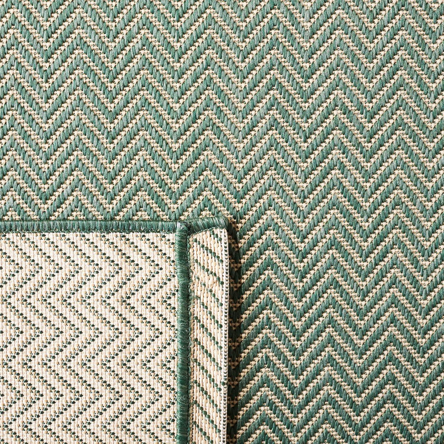 Courtyard CY8022 Power Loomed Indoor and Outdoor Area Rug - Dark Green/Beige - 5'3"x7'7" - Safavieh
