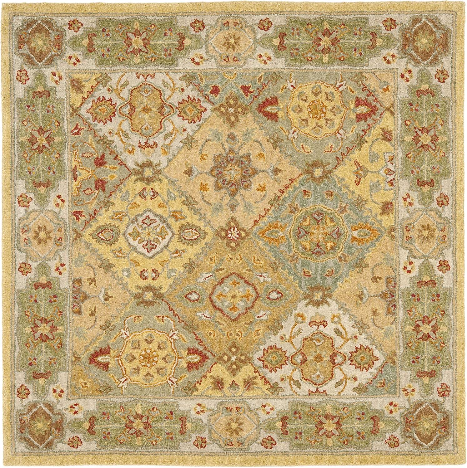 Heritage HG512 Handmade Area Rug - 6'x6' - Multi/Ivory - Safavieh