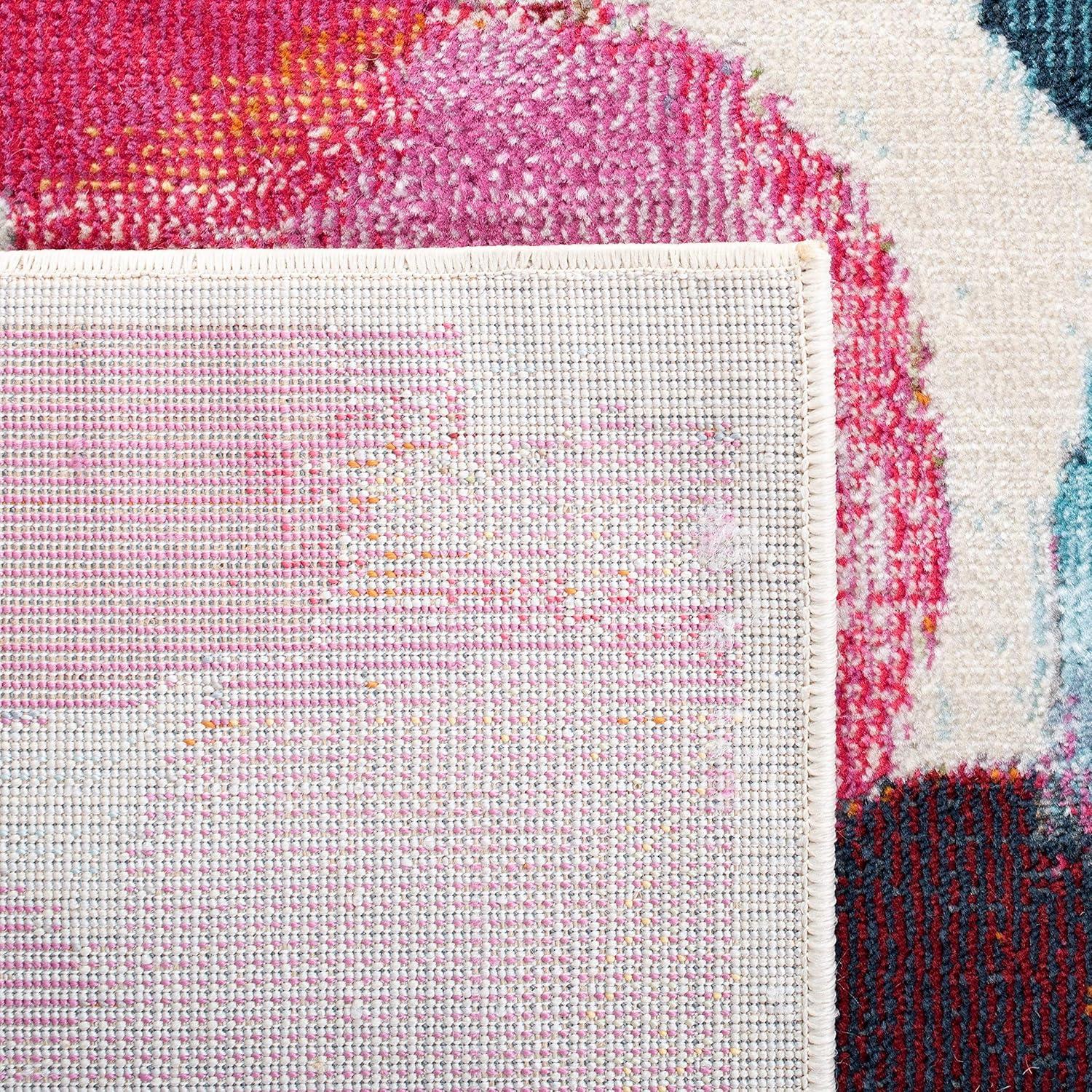 Lillian LLN377 Power Loomed Area Rug - Rose/Light Blue - 8'x10' - Safavieh