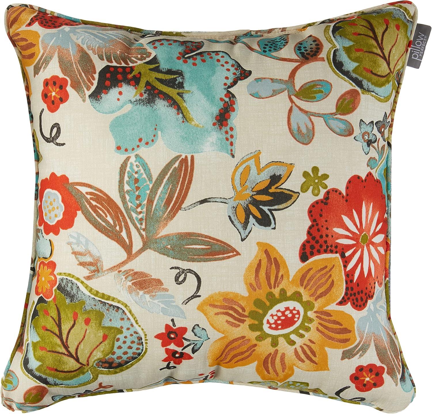 Floral Indoor/Outdoor Reversible Throw Pillow