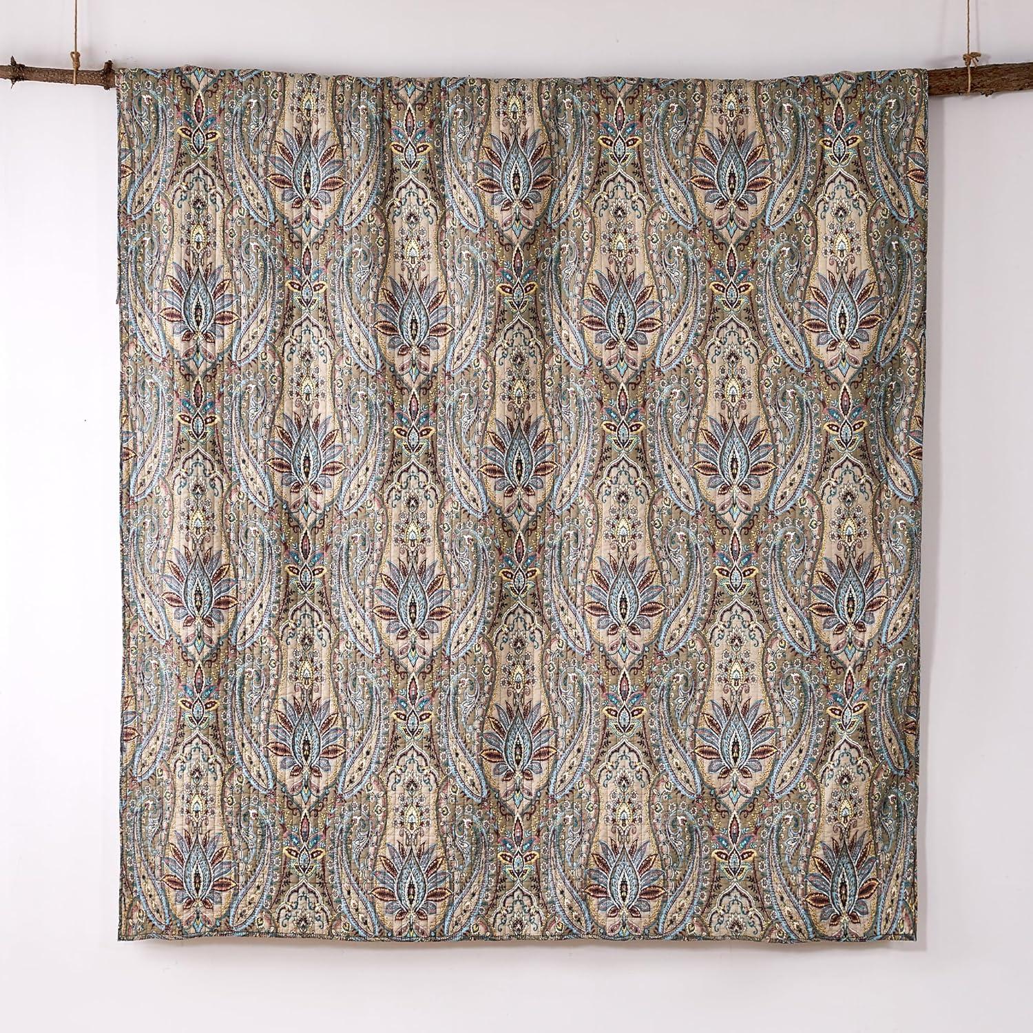 Kasey Paisley Quilt Set - Full/Queen Quilt and Two Standard Shams Brown - Levtex Home