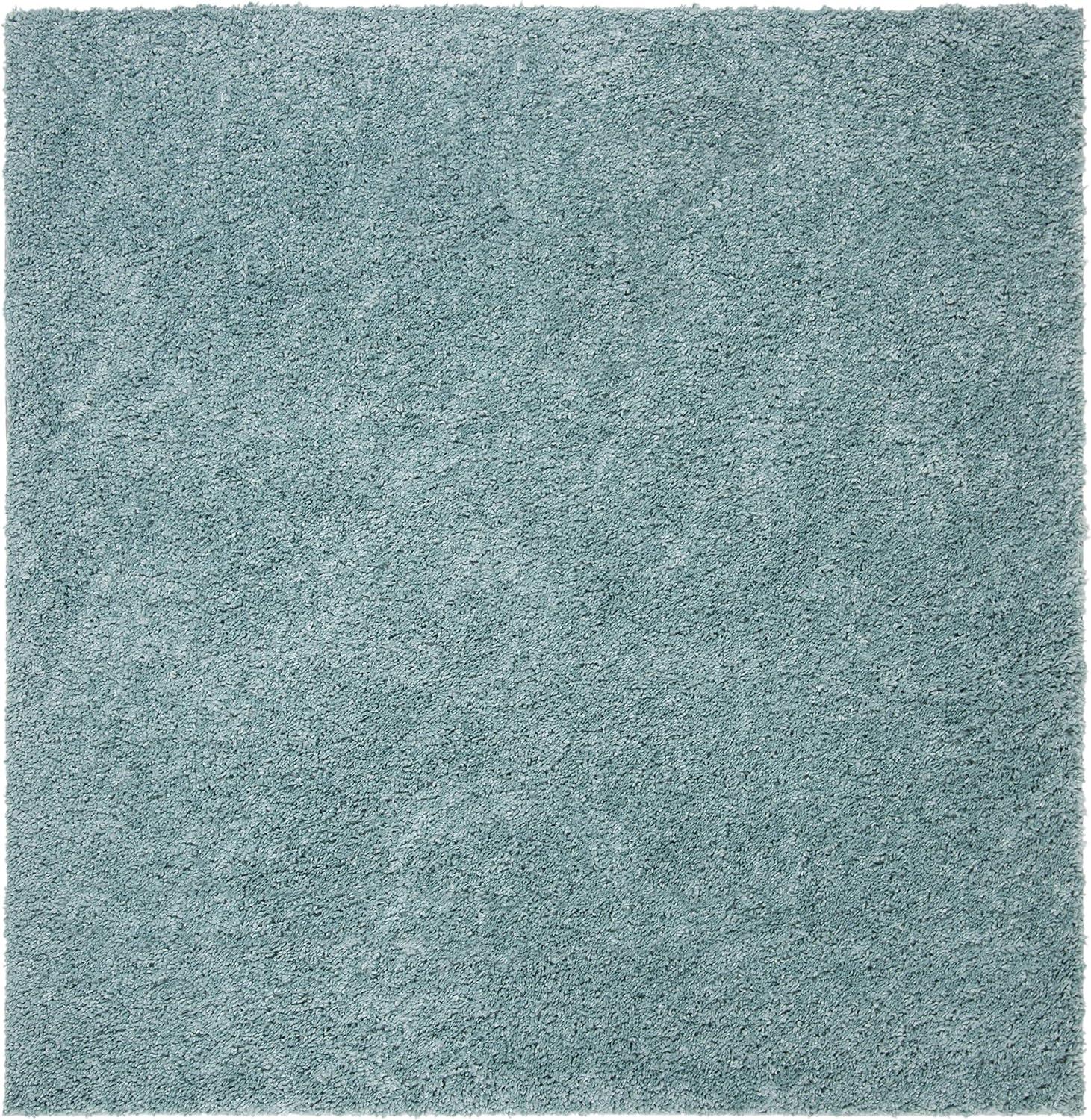 August Shag 900 AUG900 Power Loomed Indoor Area Rug - Aqua - 5'3"x5'3" - Safavieh